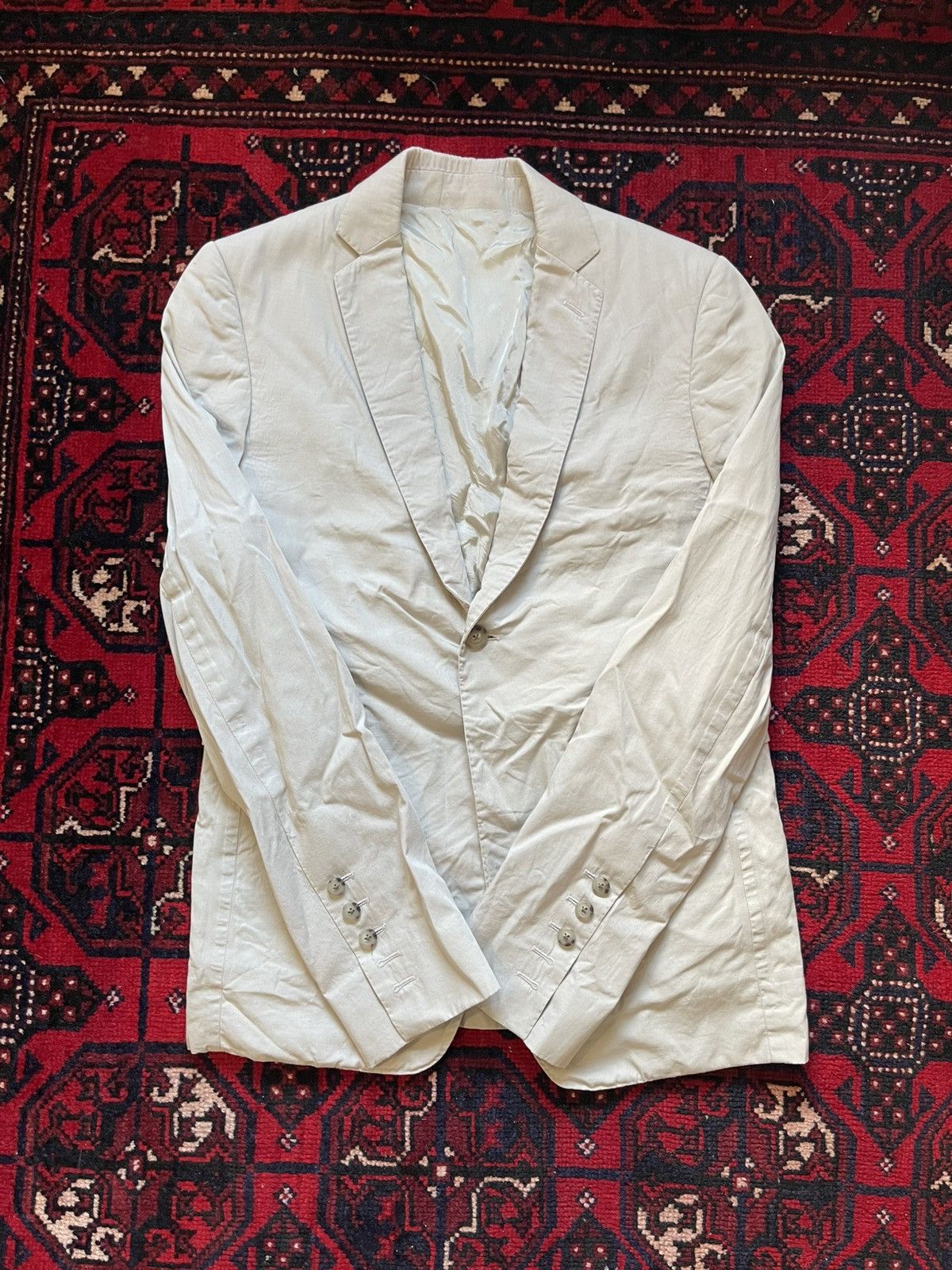 Rick Owens SS 19 Babel Oyster Cotton Blazer size 50