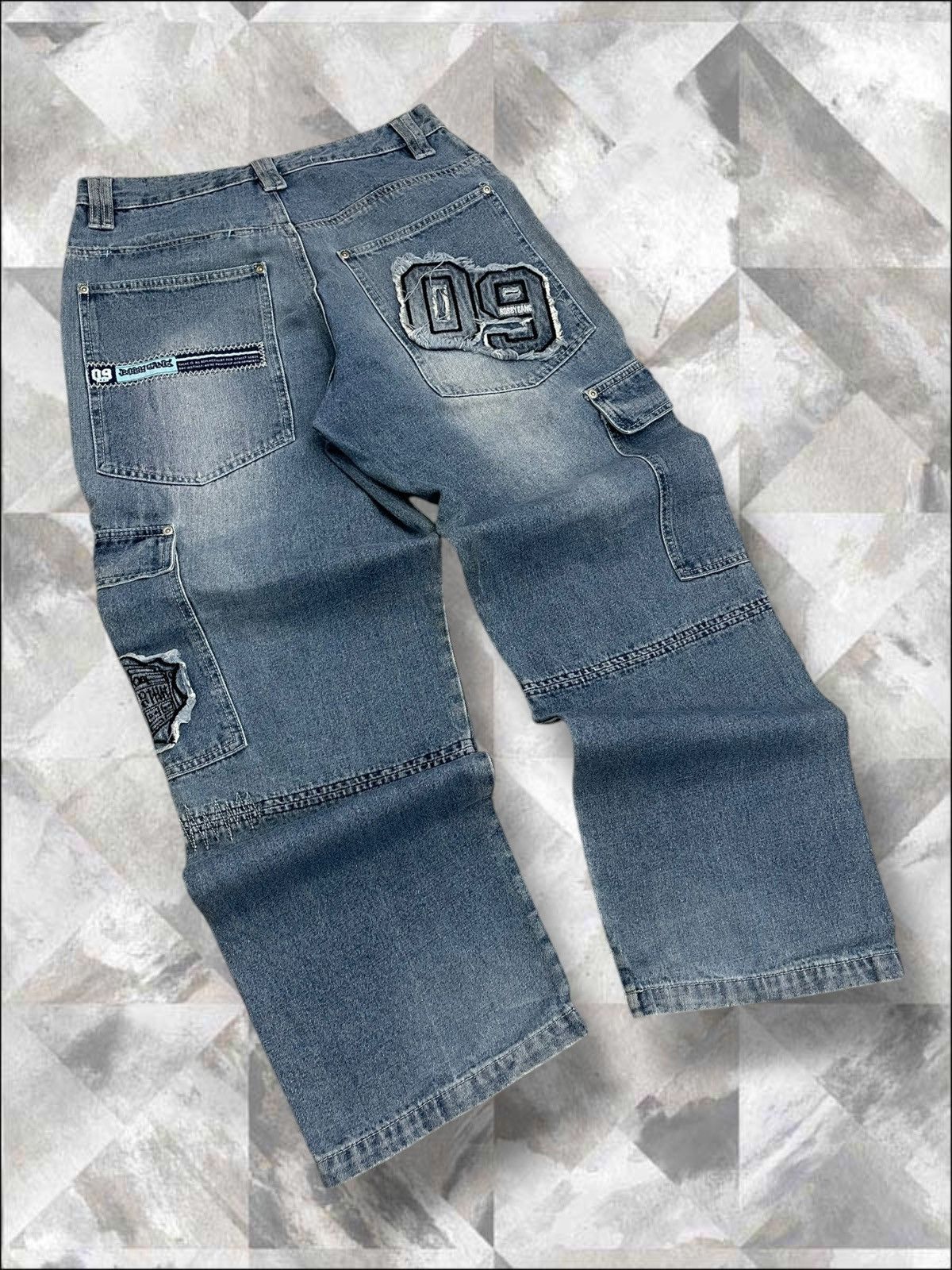 JNCO Vintage Rare 1990s Designer Bobby Gang Baggy Cargo Denim Size US 30 / EU 46 - 12 Thumbnail