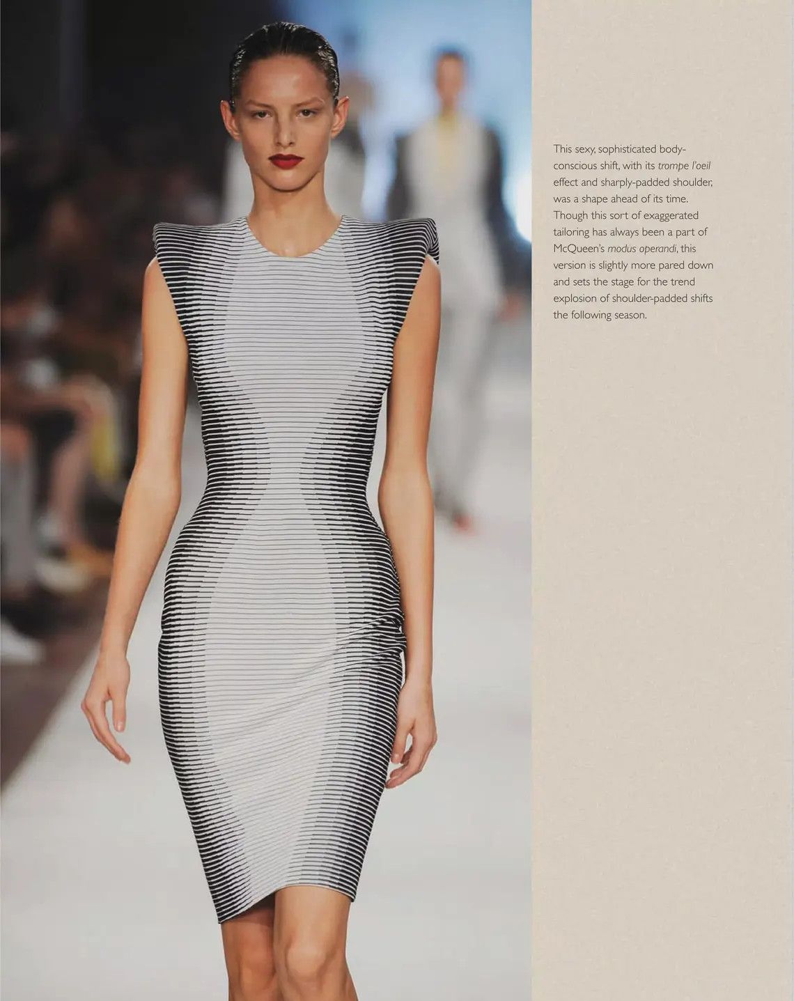 Alexander McQueen 2009 Alexander McQueen Iconic Optical Illusion Midi Dress Size L / US 10 / IT 46 - 3 Thumbnail