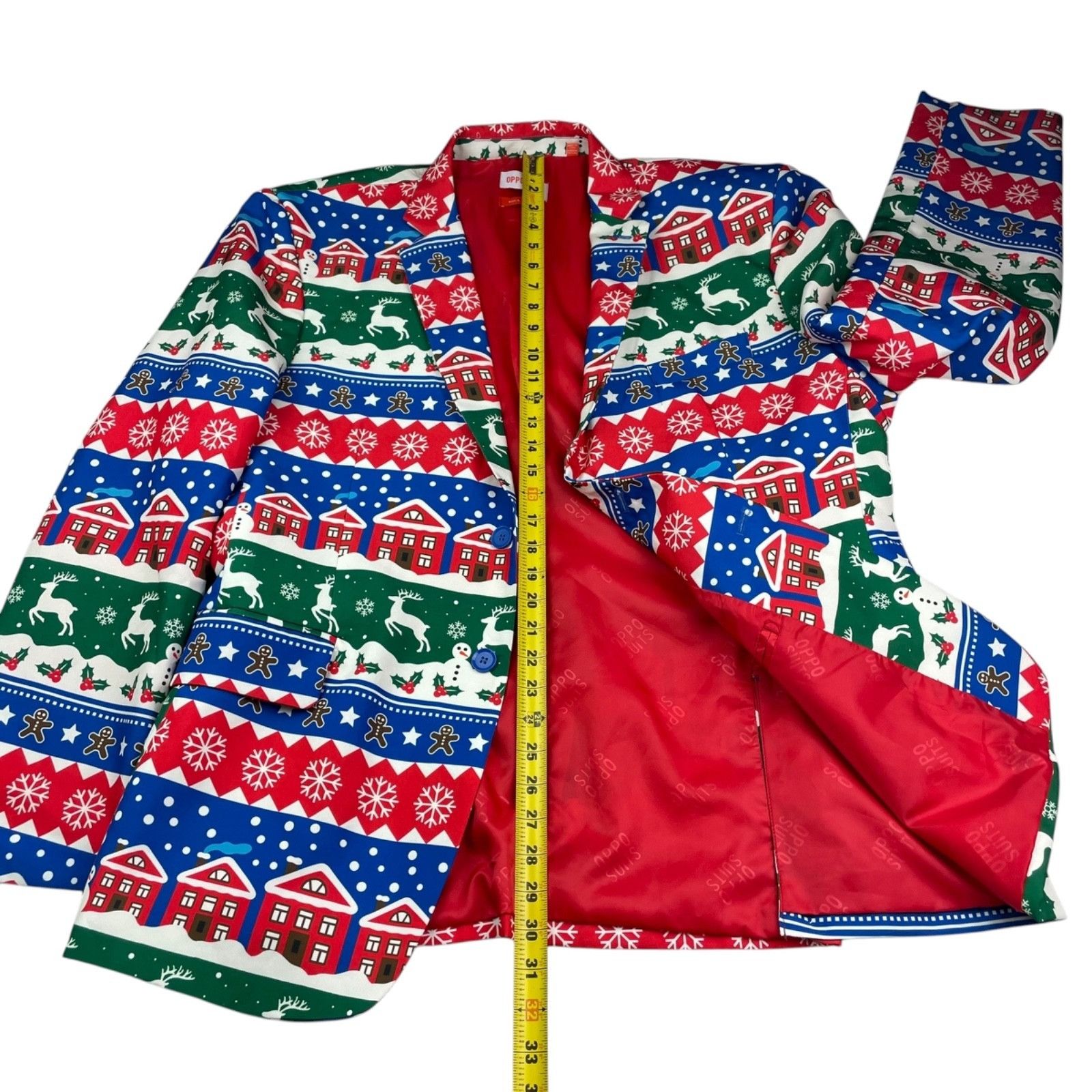 Other OppoSuits Men's Ugly Christmas 2-Button Blazer Red/Blue/Gree Size 46R - 12 Thumbnail