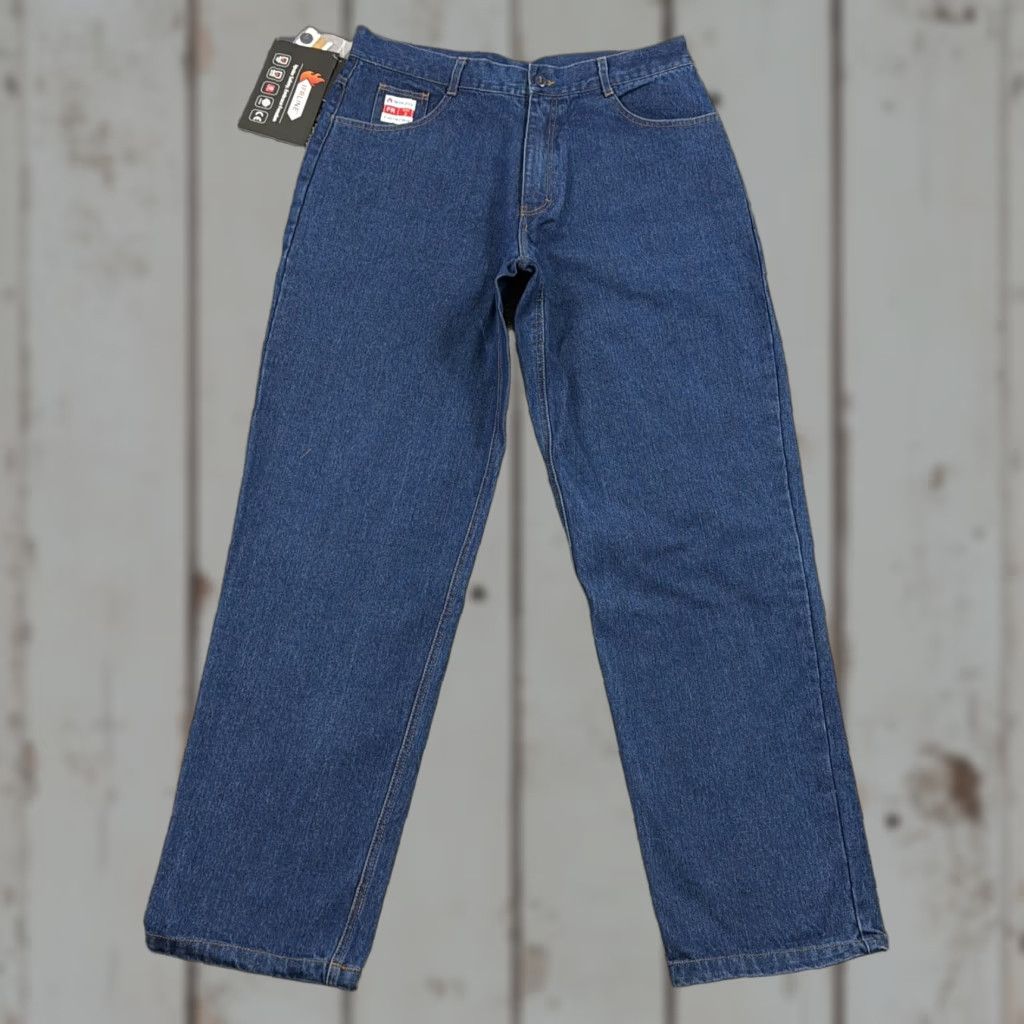 Denime Ifrline Jeans Mens 36 Straight FR Flame-Resistant Denim Dark Wash 33x33 1X28R Size US 33 - 1 Thumbnail