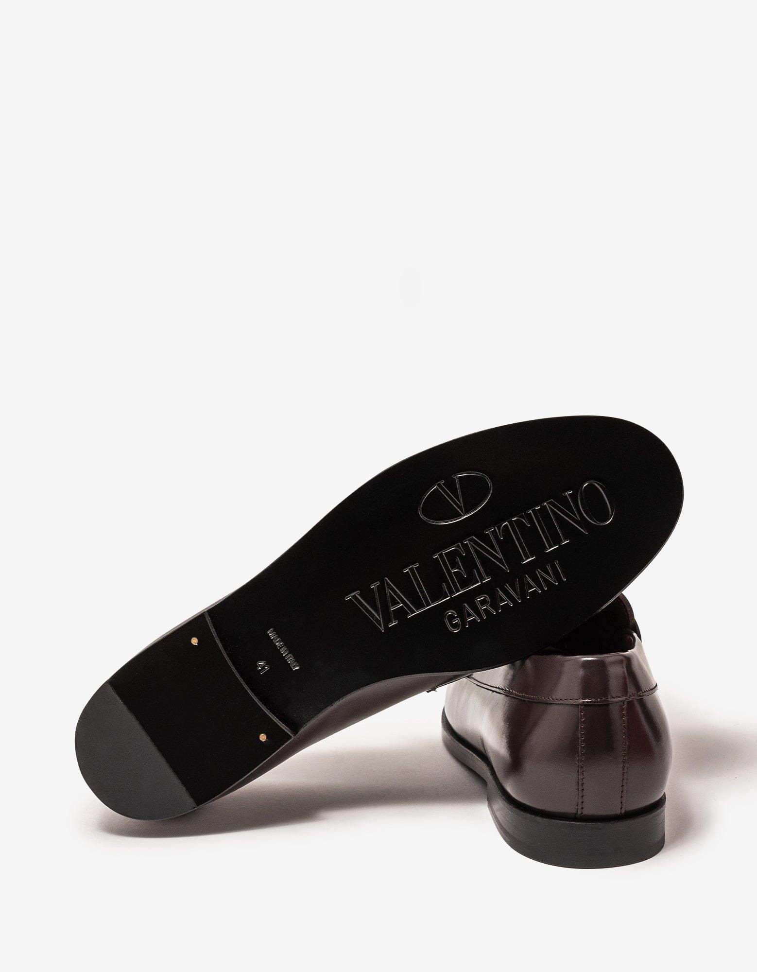 Valentino Brown VLogo Chain Loafers Size US 9 / EU 42 - 4 Thumbnail