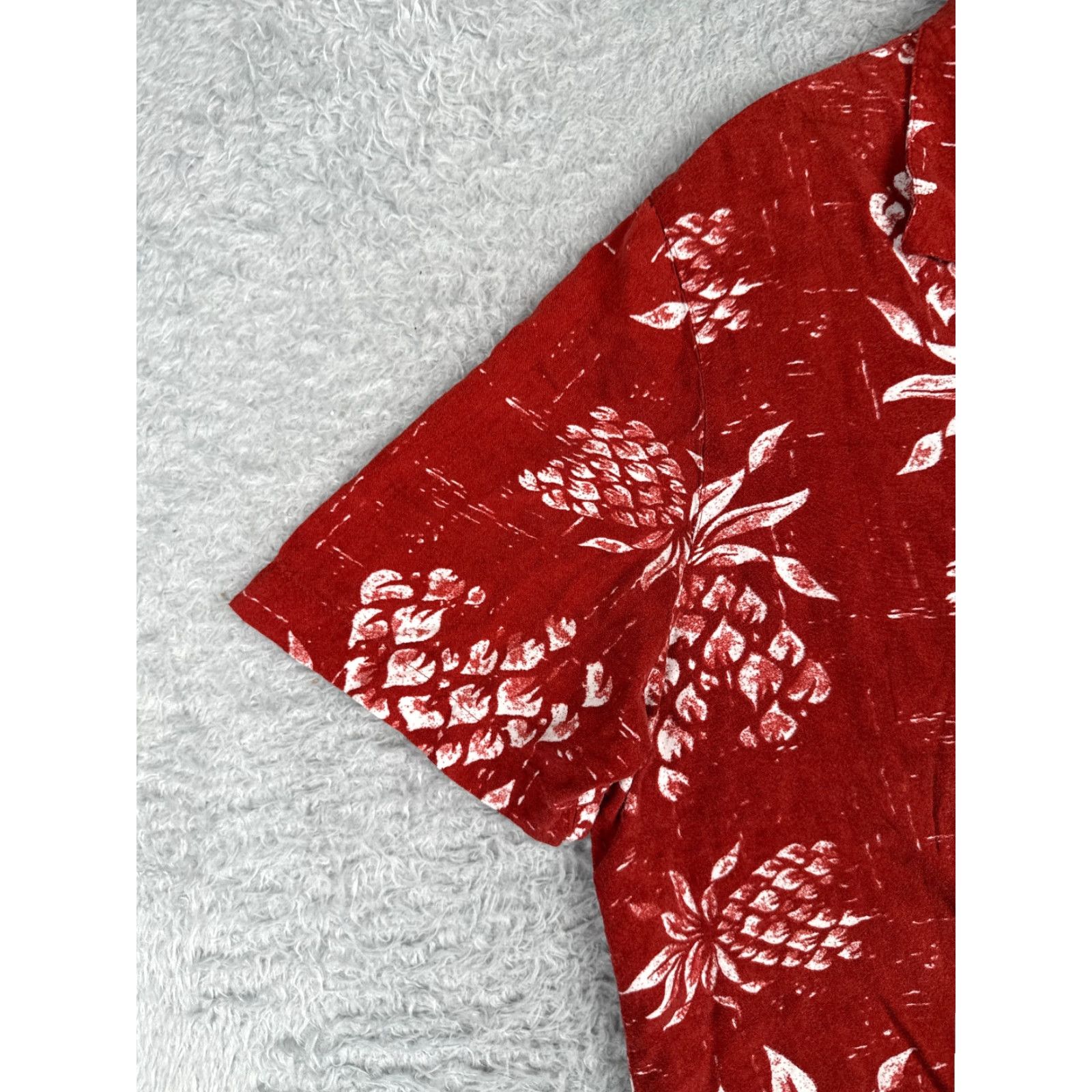 George George Shirt Adult Medium Red White Floral Button Up Hawaiian 100% Rayon Size US M / EU 48-50 / 2 - 3 Thumbnail