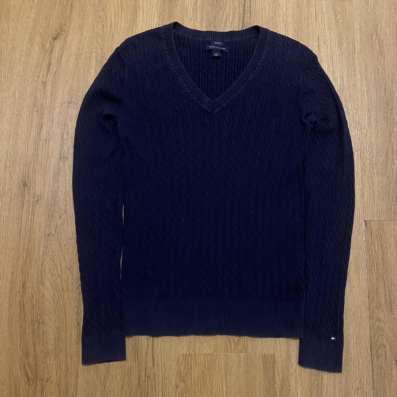 Tommy Hilfiger Navy blue Tommy Hilfiger V-neck sweater Size US M / EU 48-50 / 2 - 1 Thumbnail