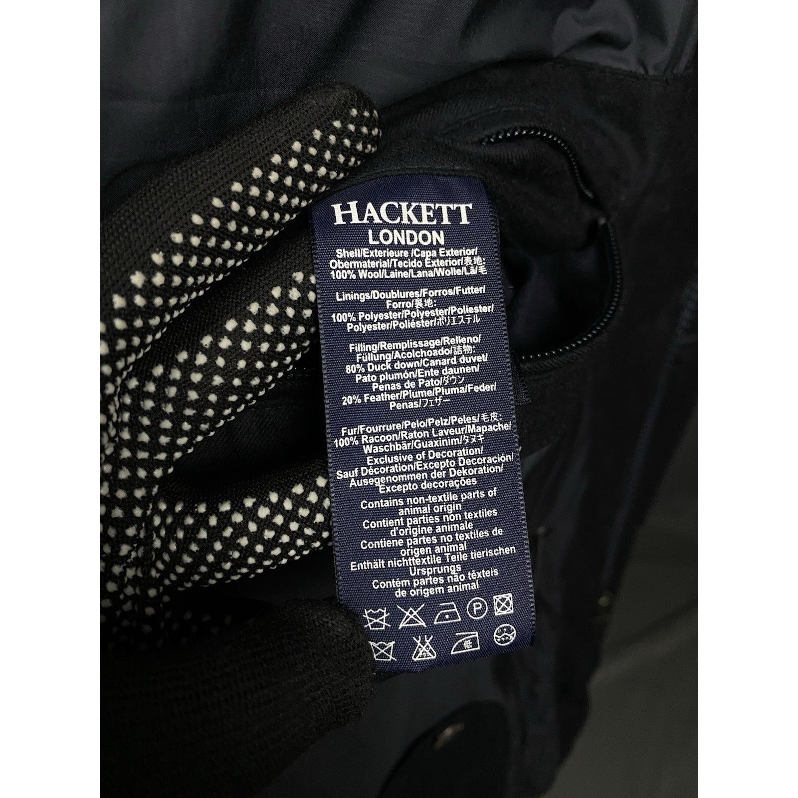 Hackett Hackett Men's Black Down Insulated Wool Puffer Parka Coat Ja Size US XXL / EU 58 / 5 - 12 Thumbnail