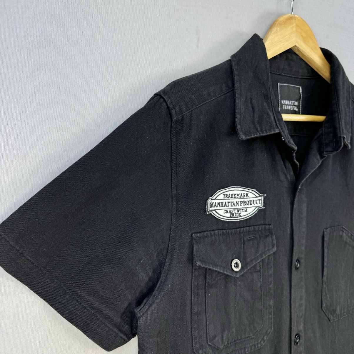 Japanese Brand Manhattan Short Sleeve Work Shirt Size US M / EU 48-50 / 2 - 3 Thumbnail