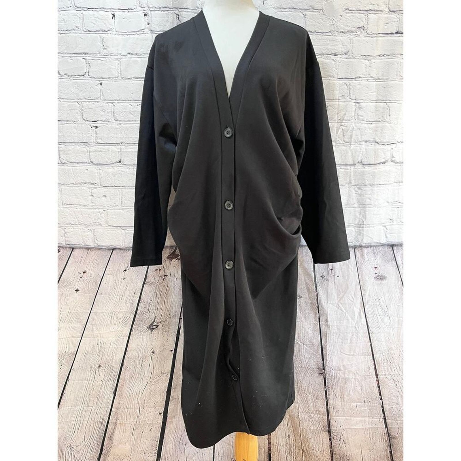 Zara NWT-Zara-RUCHED LONG INTERLOCK JACKET-Small Size S / US 4 / IT 40 - 5 Thumbnail