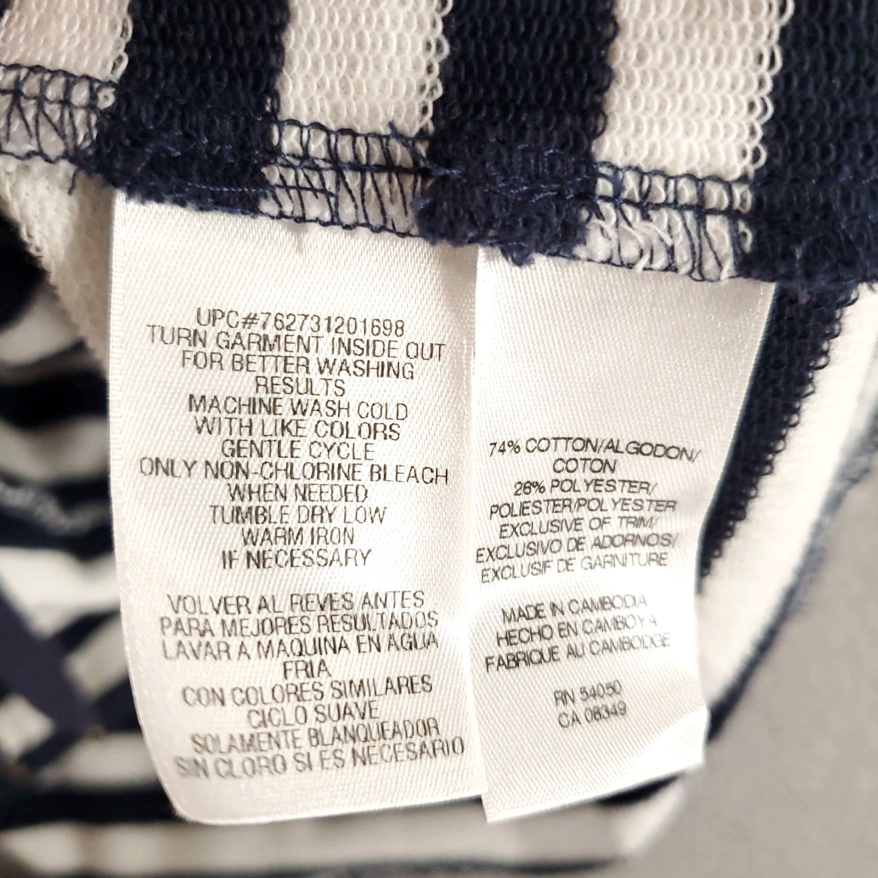 Anne Klein Anne Klein Top Womens 1X Striped Boat Neck Nautical Drawstring Hem Button Accent Size XL / US 12-14 / IT 48-50 - 6 Thumbnail