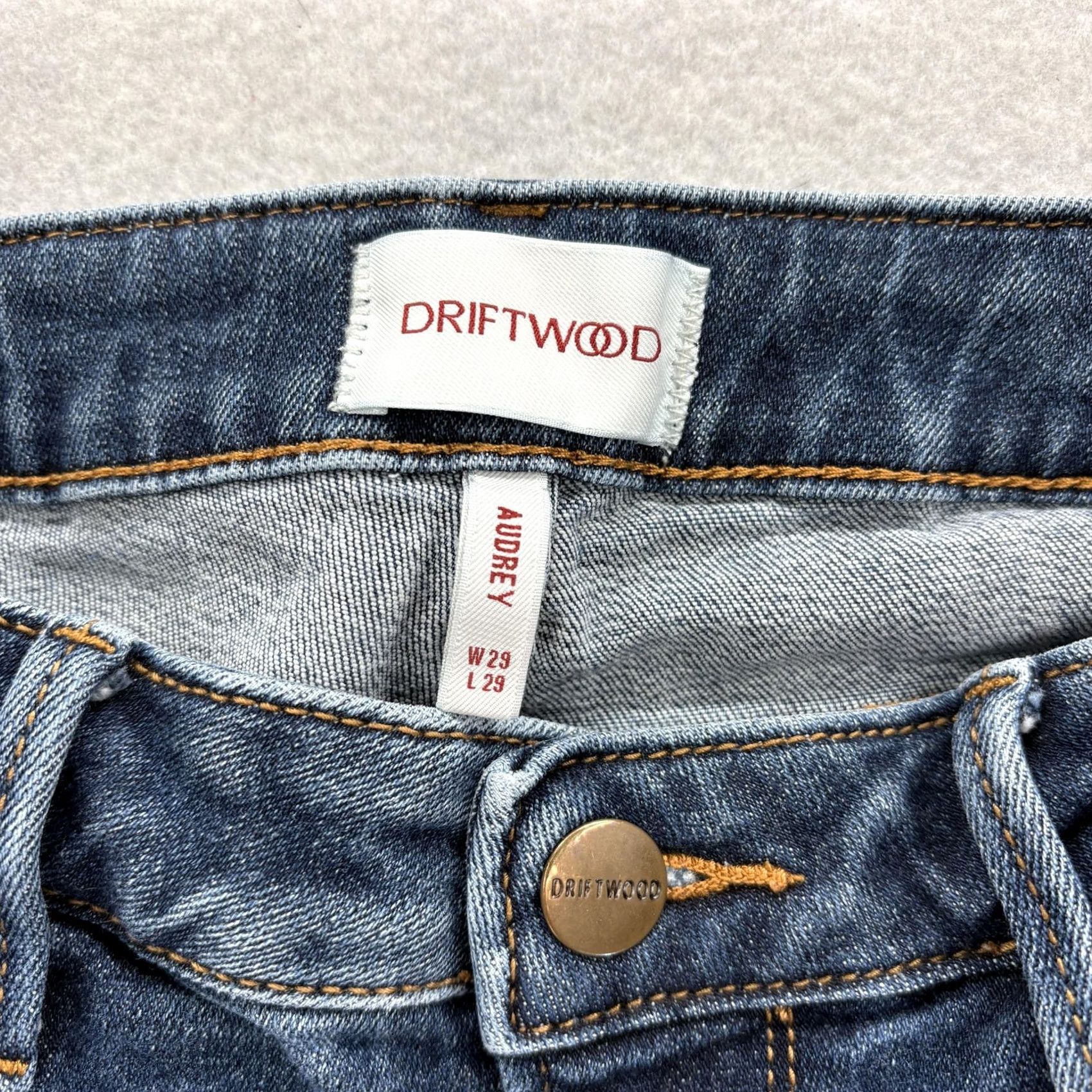 Vintage Driftwood Jeans Womens 29 Blue Med Wash Mid Rise Skinny Stretch Preppy Size 29" - 3 Thumbnail