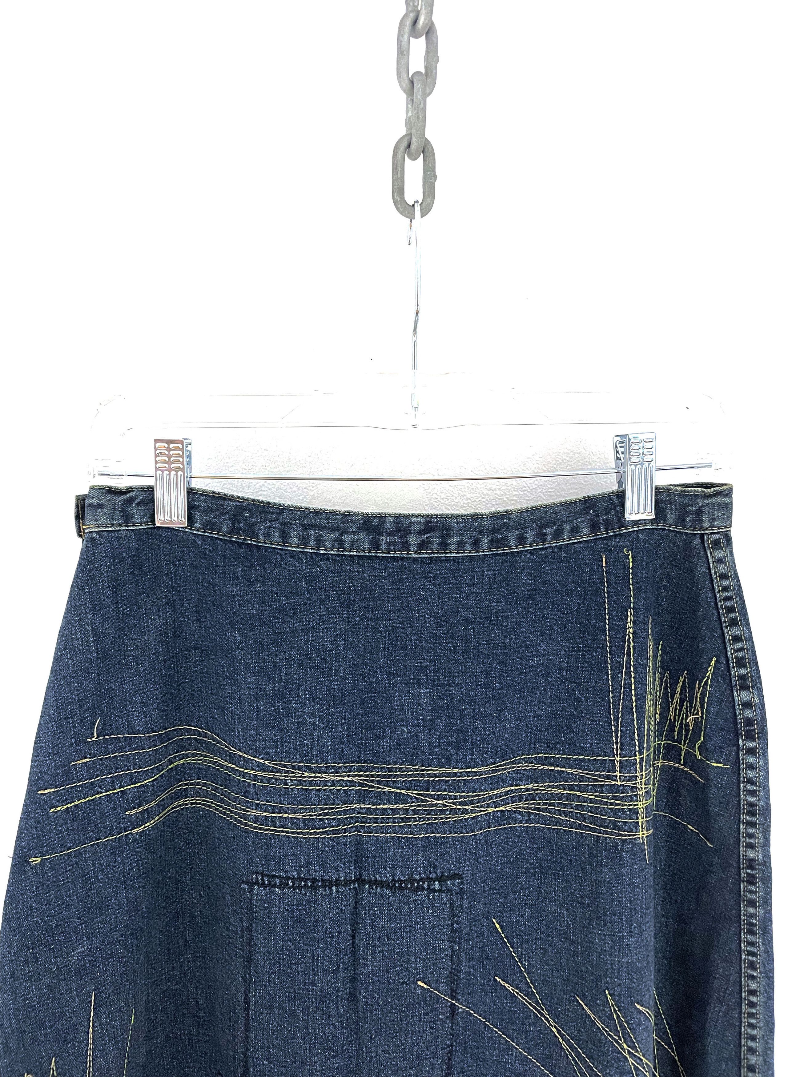 Hysteric Glamour Stitch Denim Maxi Skirt Size 27" / US 4 / IT 40 - 10 Thumbnail