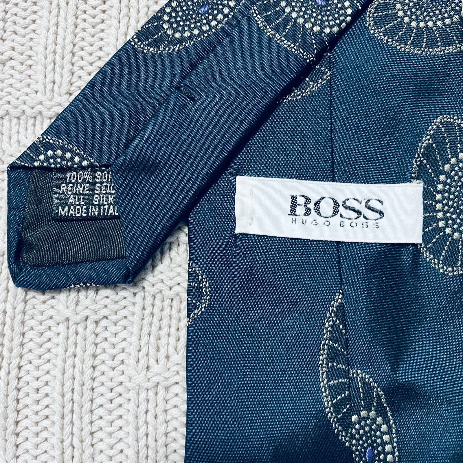 Hugo Boss Hugo Boss navy flying saucer silk tie Size ONE SIZE - 3 Thumbnail