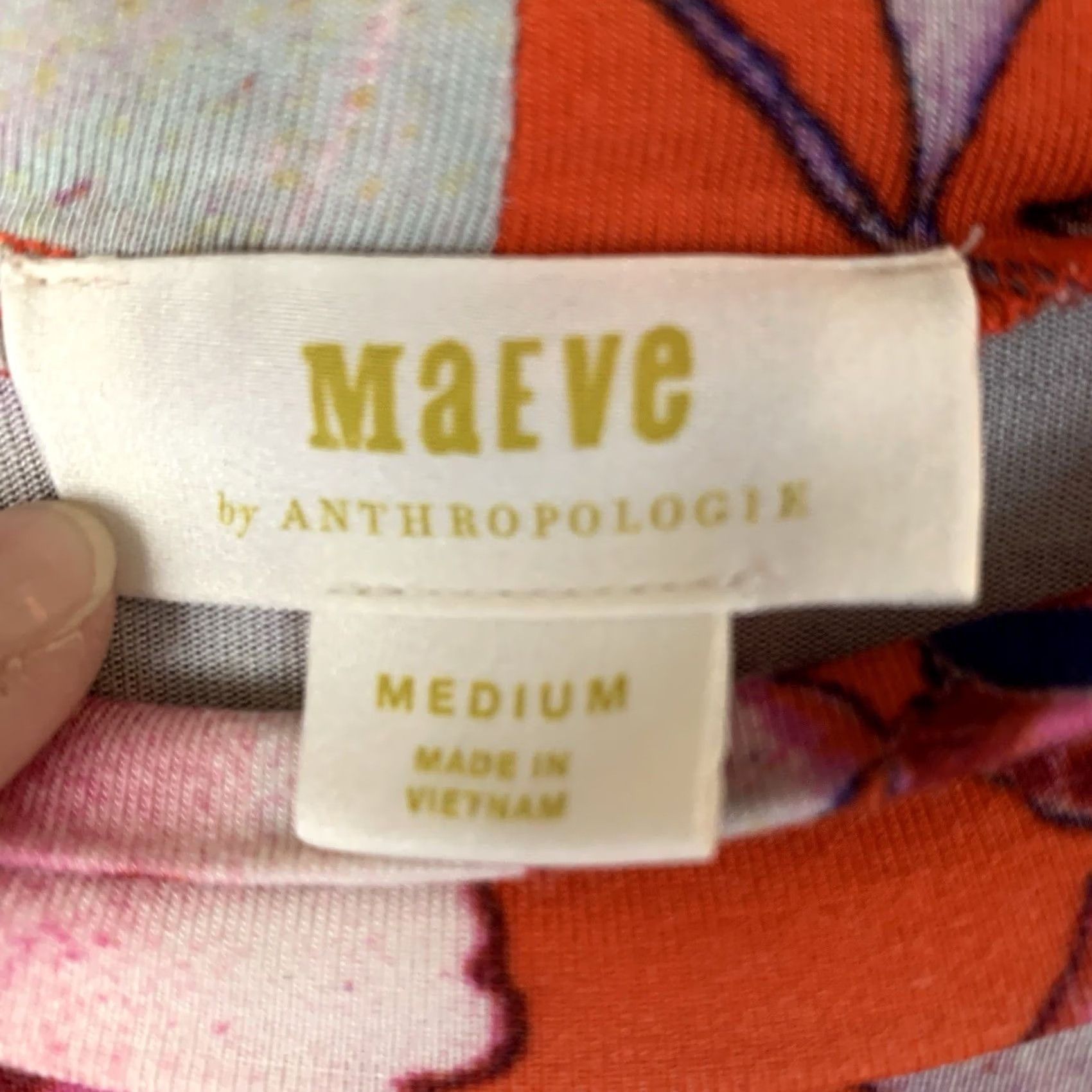 Vintage Maeve Dress Womens M Orange Anthropologie Cleary Women Floral Sleeveless Boho Size M / US 6-8 / IT 42-44 - 4 Thumbnail