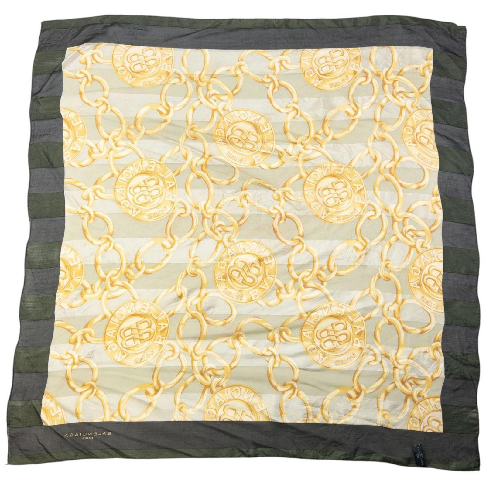 Balenciaga Vintage 2000s Balenciaga Chain Pattern Silk Scarf Size ONE SIZE - 3 Thumbnail