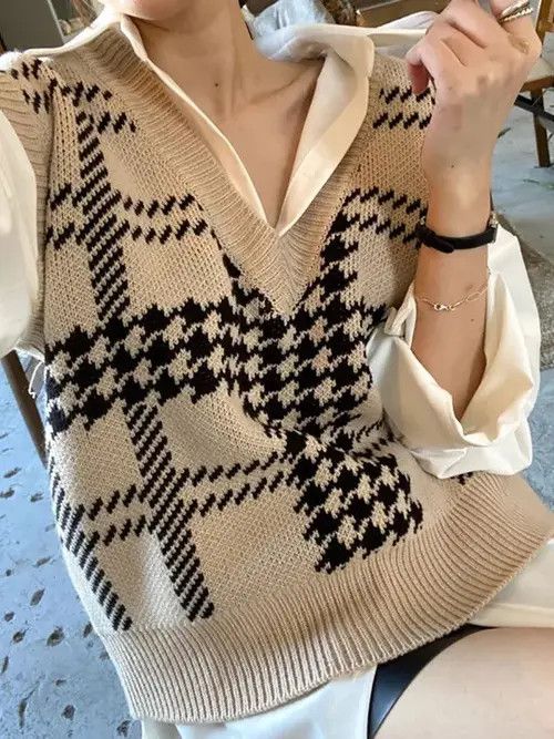 Autumn Chic Women Sweater Vest V-Neck