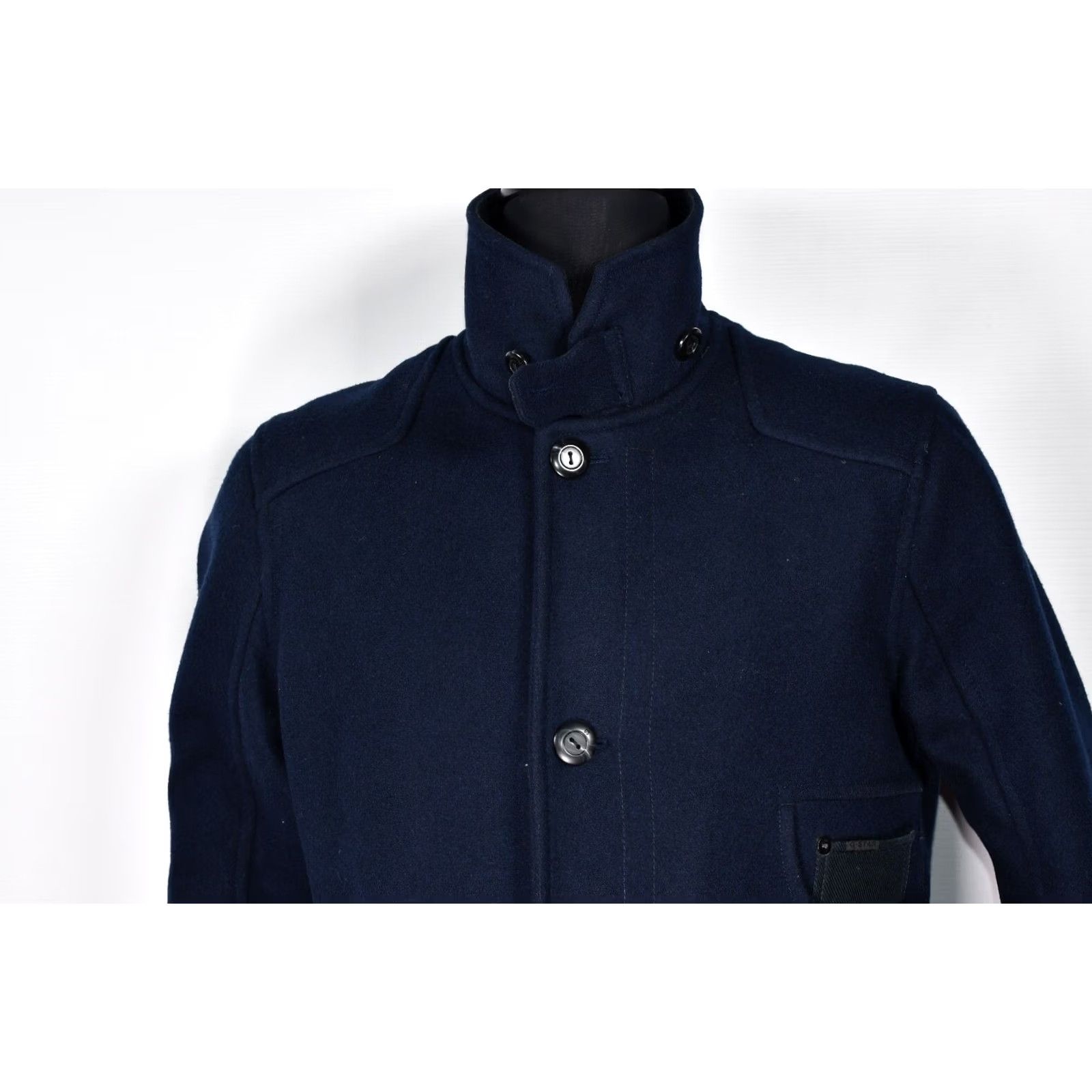 G-Star G-Star Radar Garber Coat Jacket Trench Wool Blue Button XL Coat Mens Regular Wool Blue XL G-Star Radar Garber Coat Jacket Trench Wool Blue Button XL Size US XL / EU 56 / 4 - 3 Thumbnail