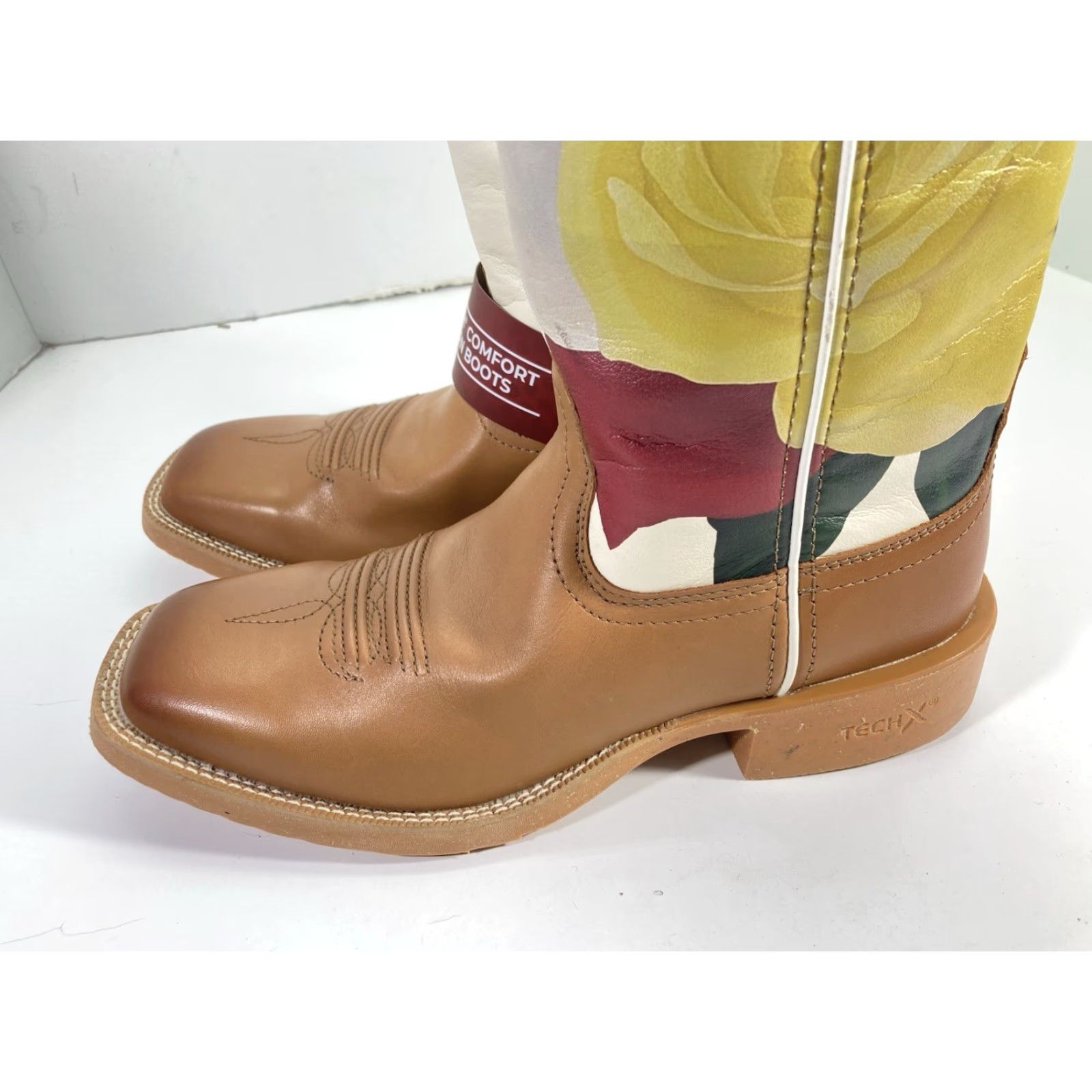 Twisted X Twisted X Boots Western Olivia Bennett Yellow Rose Texas Boots Women Size 8 B NWT Brown Leather Rose Theme Ladies 8 Womens Size US 8 / IT 38 - 4 Thumbnail