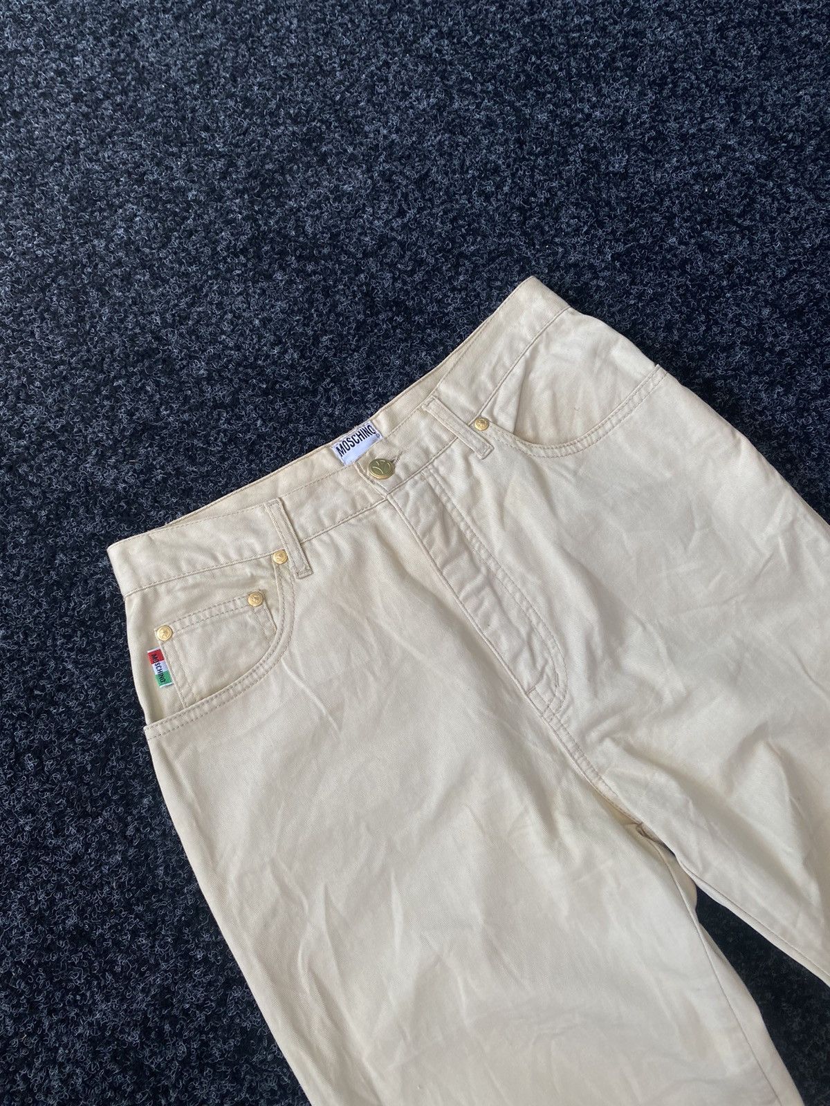 Moschino 🚨90s Moschino Made in italy rare beige pants gold logo Size 30" / US 8 / IT 44 - 7 Thumbnail