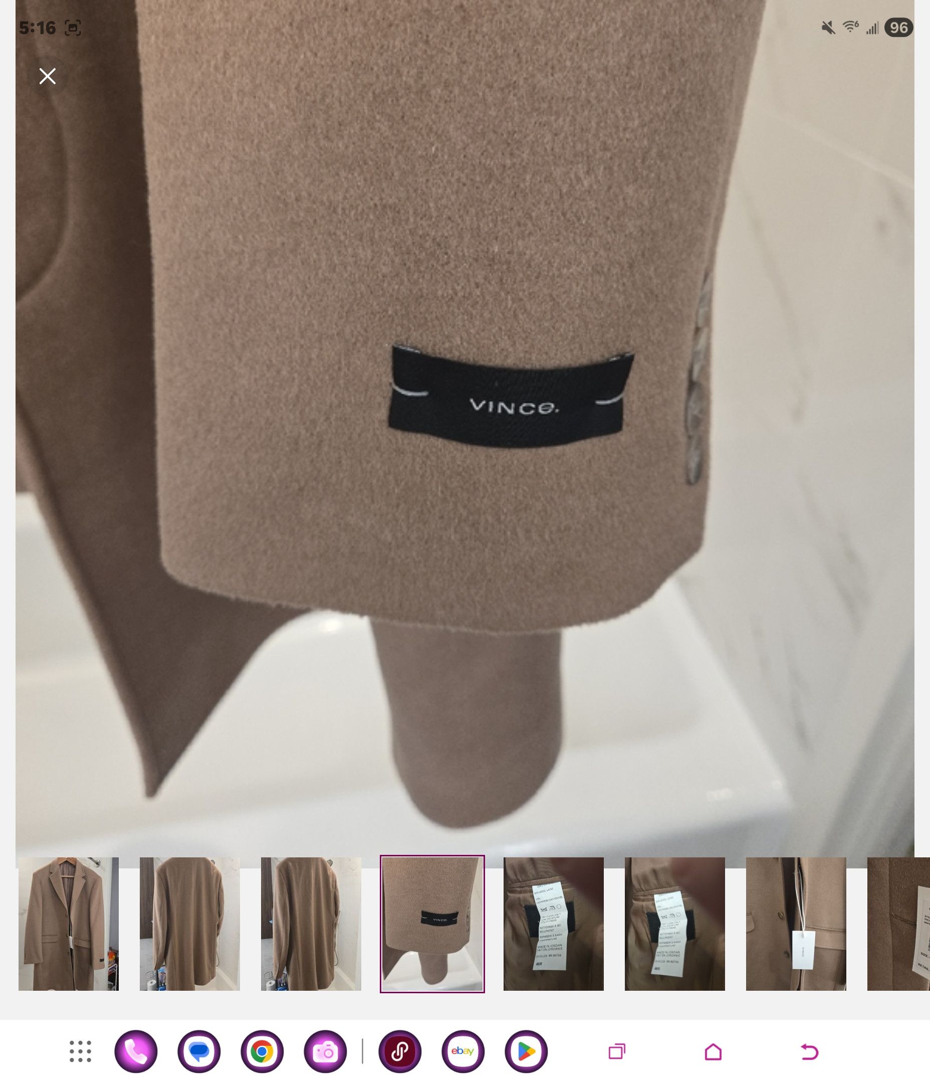 Vince Vince Camel Cashmere and Wool Coat 46R Size US XL / EU 56 / 4 - 4 Thumbnail