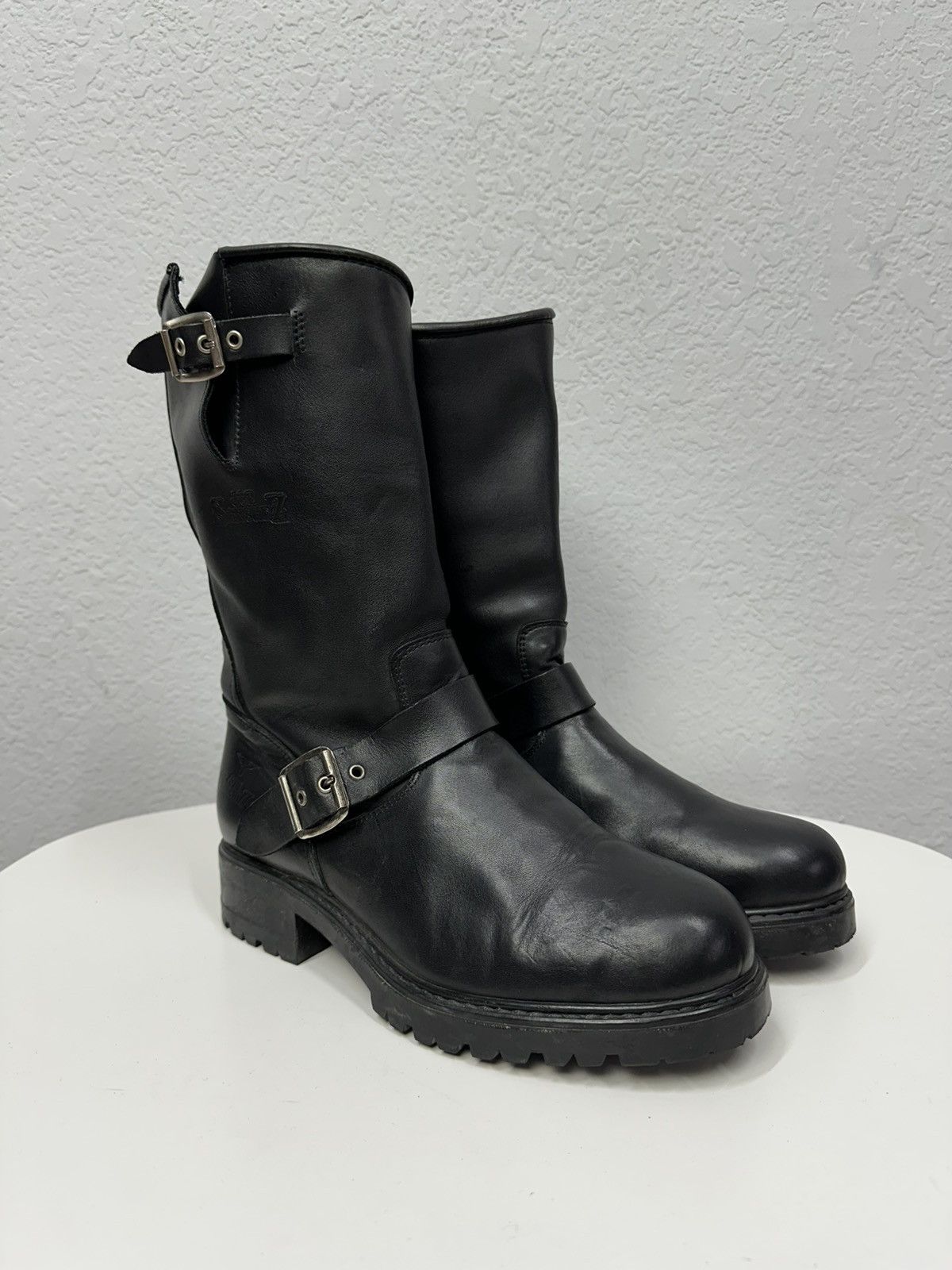 If Six Was Nine Vintage Italian AS 98 Rick Owens Style Leather Biker Boots Size US 8 / EU 41 - 9 Thumbnail