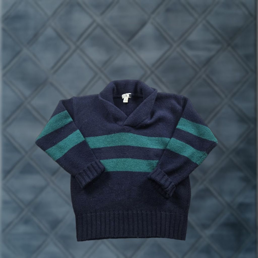 Gap VINTAGE Gap Knit Sweater Mens Small Blue Striped Shawl Collar Pullover Long Sleeve 80s Wool Knit Decade: 80s Size US S / EU 44-46 / 1 - 1 Thumbnail