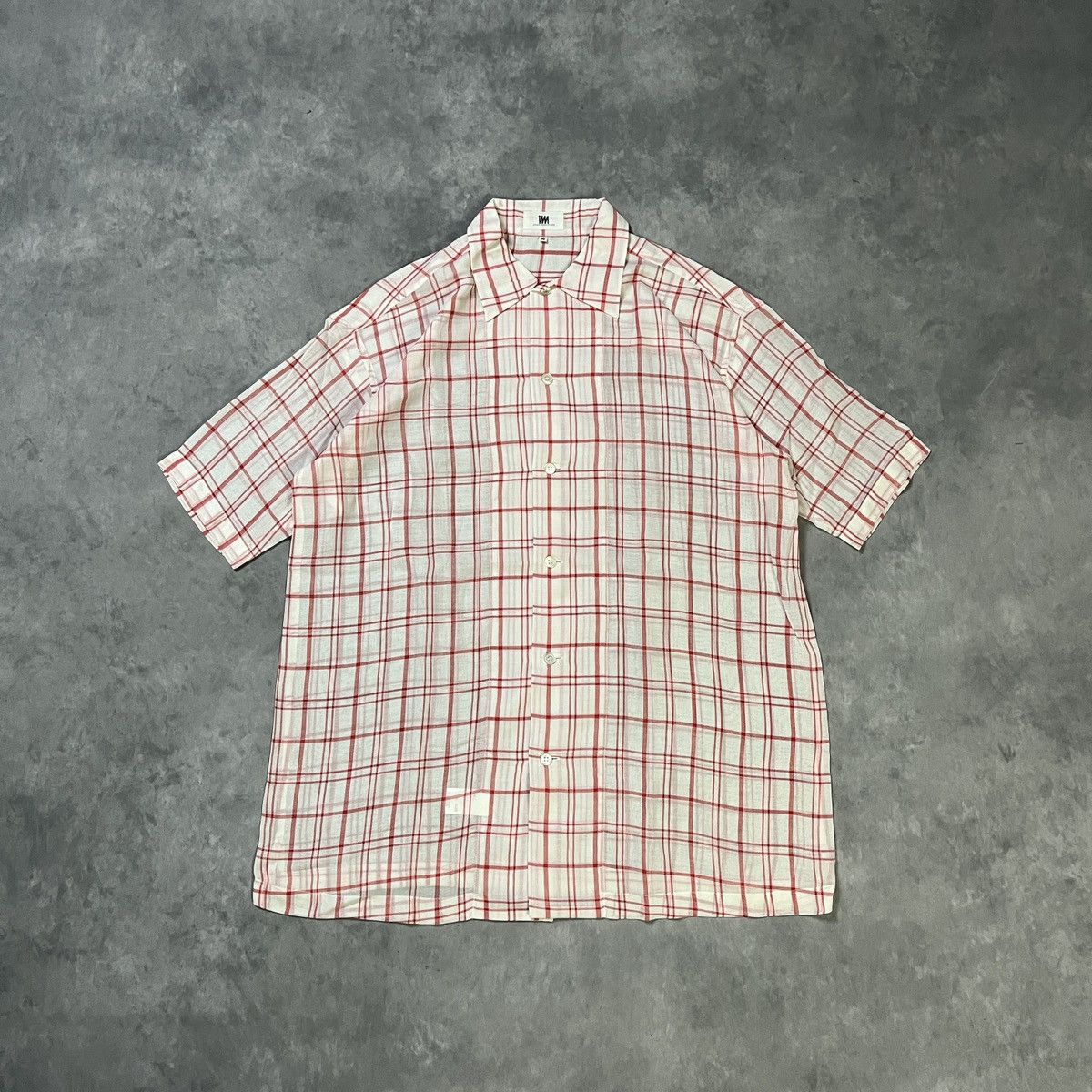 Issey Miyake 2000s Issey Miyake IM - Red Windowpane Cotton Shirt Size US M / EU 48-50 / 2 - 1 Thumbnail