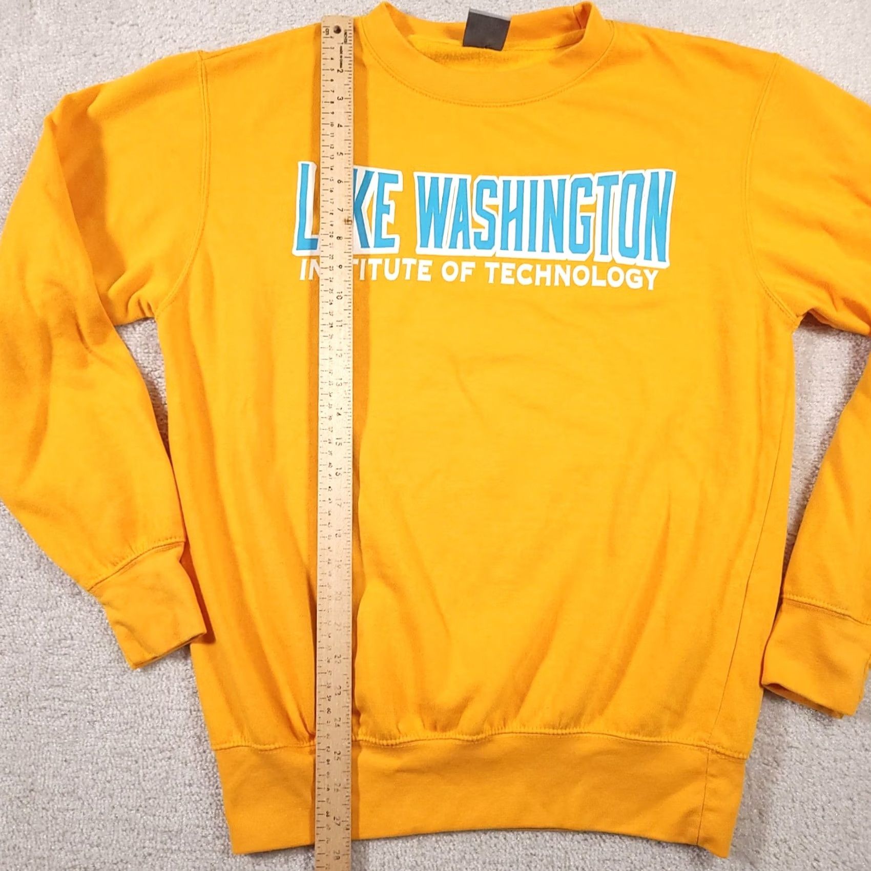 Vintage VINTAGE MV Sport Sweatshirt Lake Washington Institute Of Technology Mens M Yellow Size US M / EU 48-50 / 2 - 7 Thumbnail