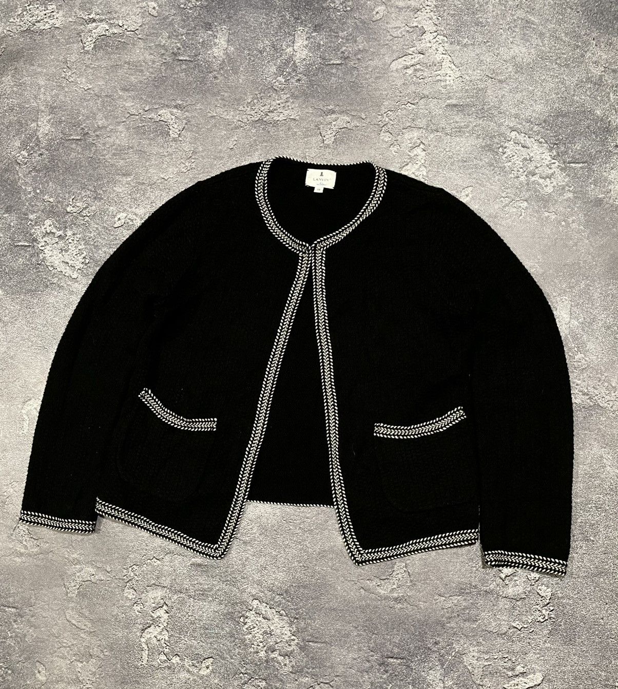Lanvin × Vintage Vintage Lanvin En Bleu Knit Cardigan Sweater Luxury Rare Size XS / US 0-2 / IT 36-38 - 2 Thumbnail