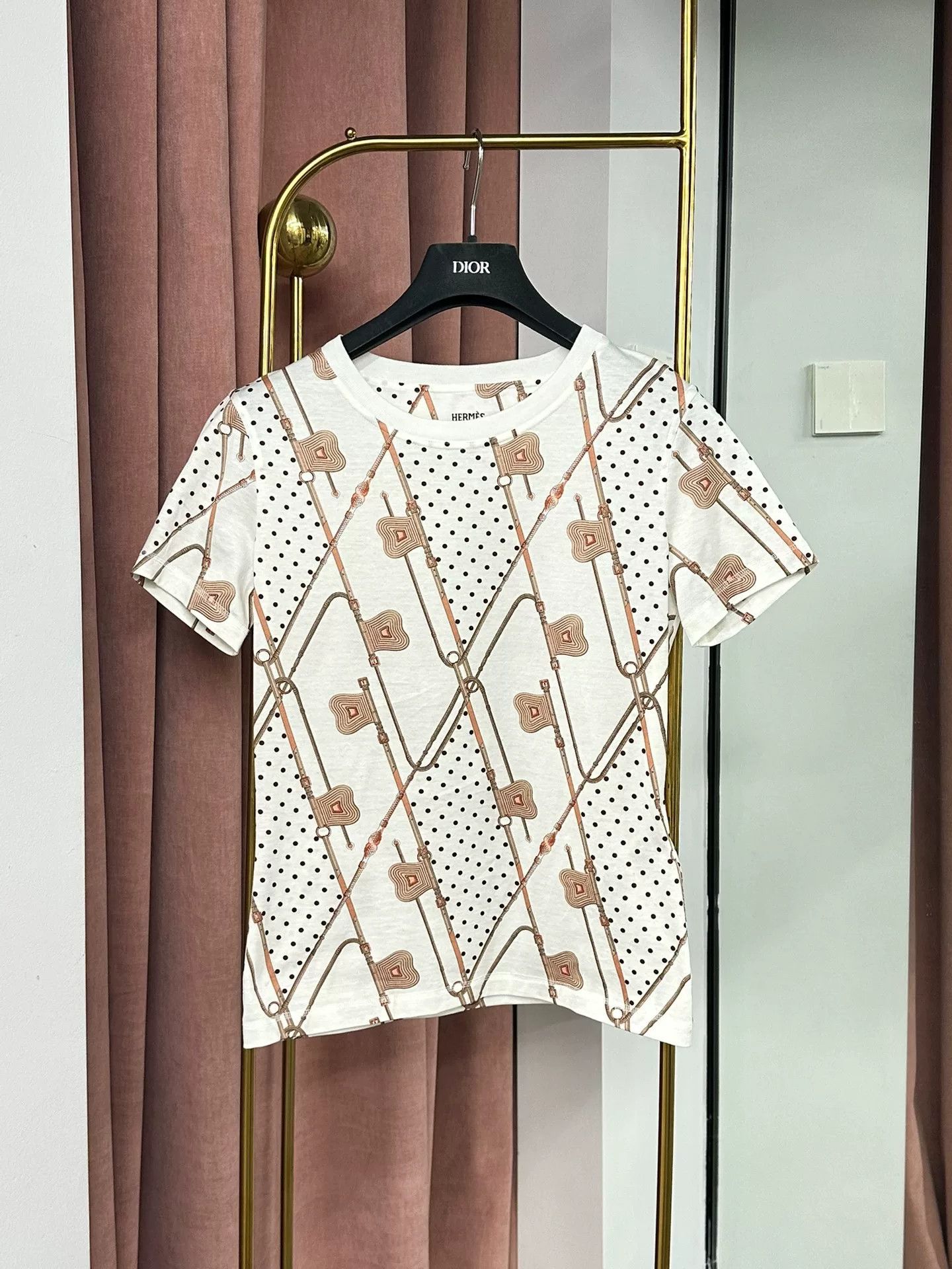 Hermes Hermes Polka Dot Print Short Sleeve T-Shirt Size US S / EU 44-46 / 1 - 1 Thumbnail