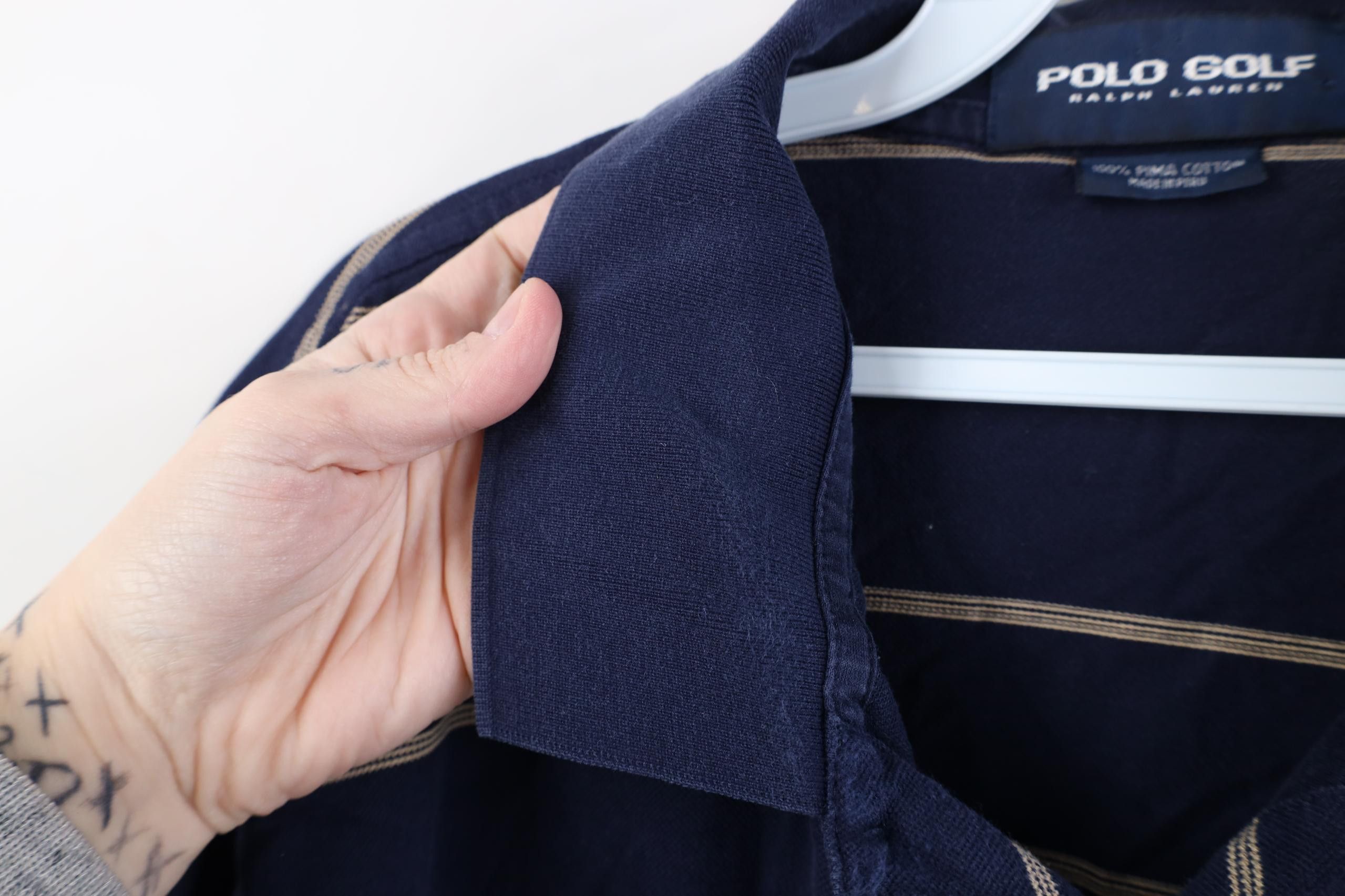 Polo Ralph Lauren Vintage Polo Golf Ralph Lauren Striped Knit Polo Shirt Blue Size US XL / EU 56 / 4 - 7 Thumbnail