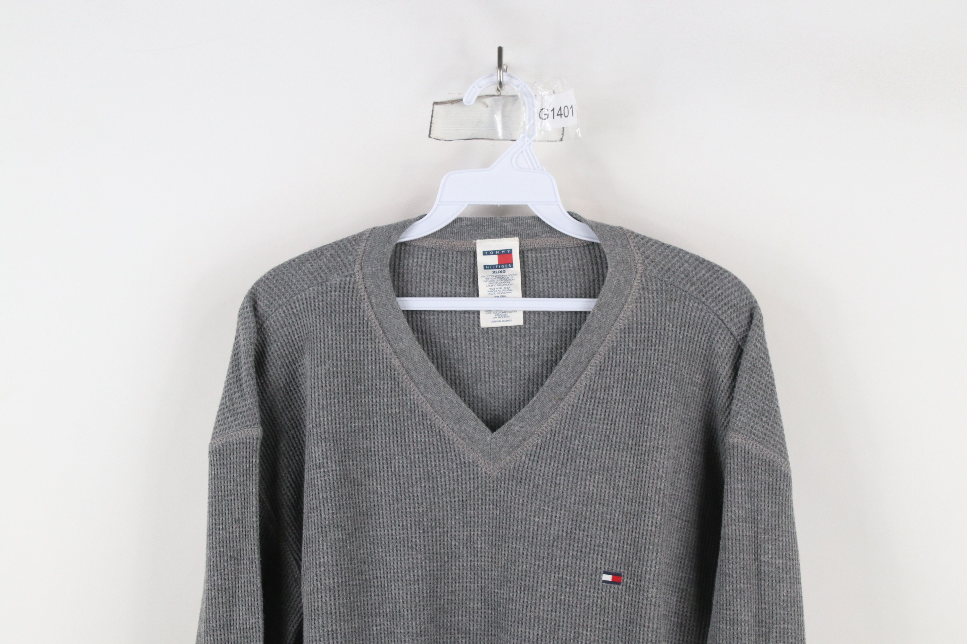 Vintage Vintage 90s Tommy Hilfiger Waffle Knit Long Sleeve T-Shirt Size US XL / EU 56 / 4 - 2 Thumbnail