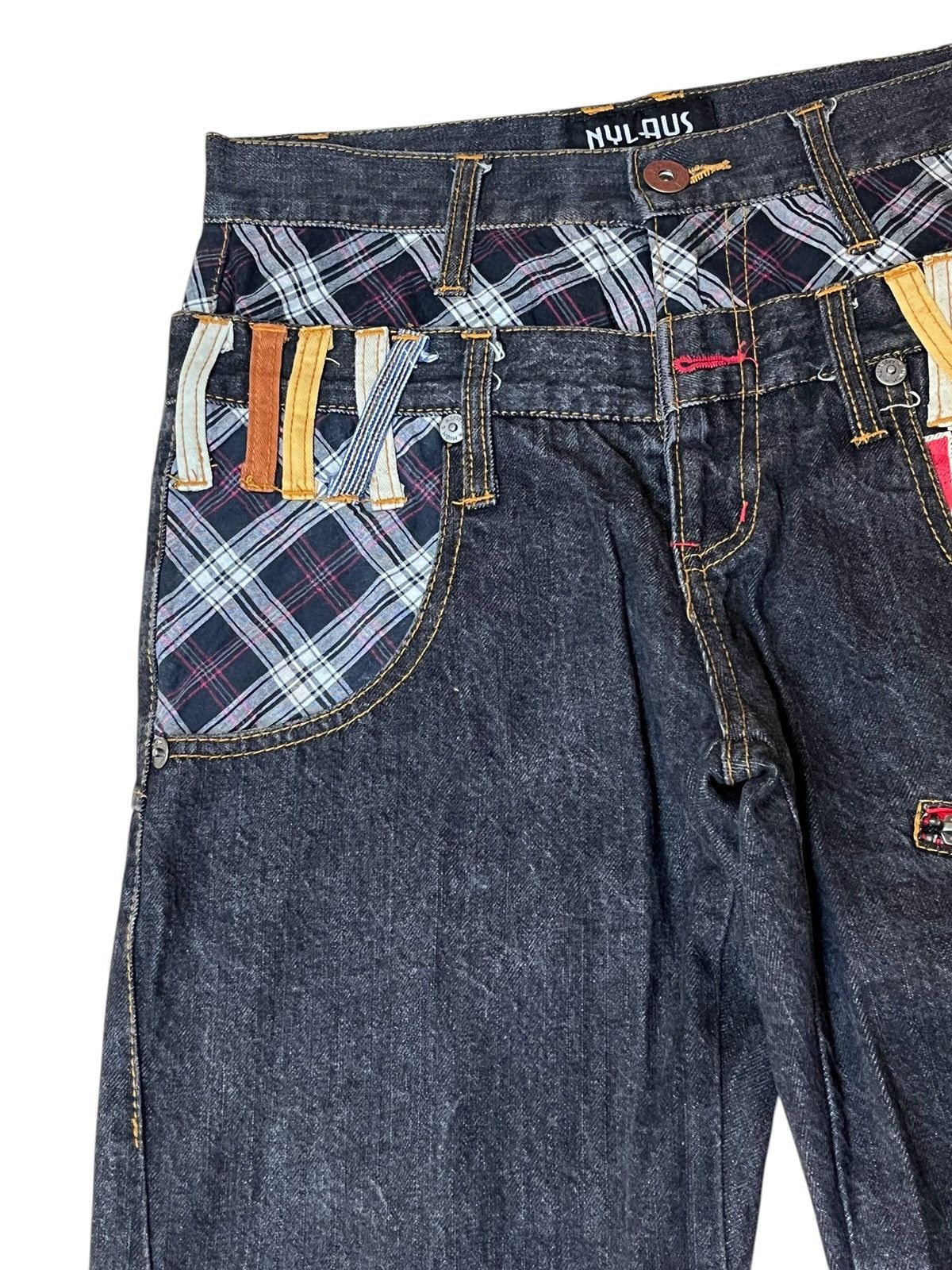 Le Grande Bleu (L.G.B.) SICK🔥JAPANESE BRAND "NYLAUS JEANS" DOUBLE WAIST JEANS/DENIM Size US 28 / EU 44 - 7 Thumbnail