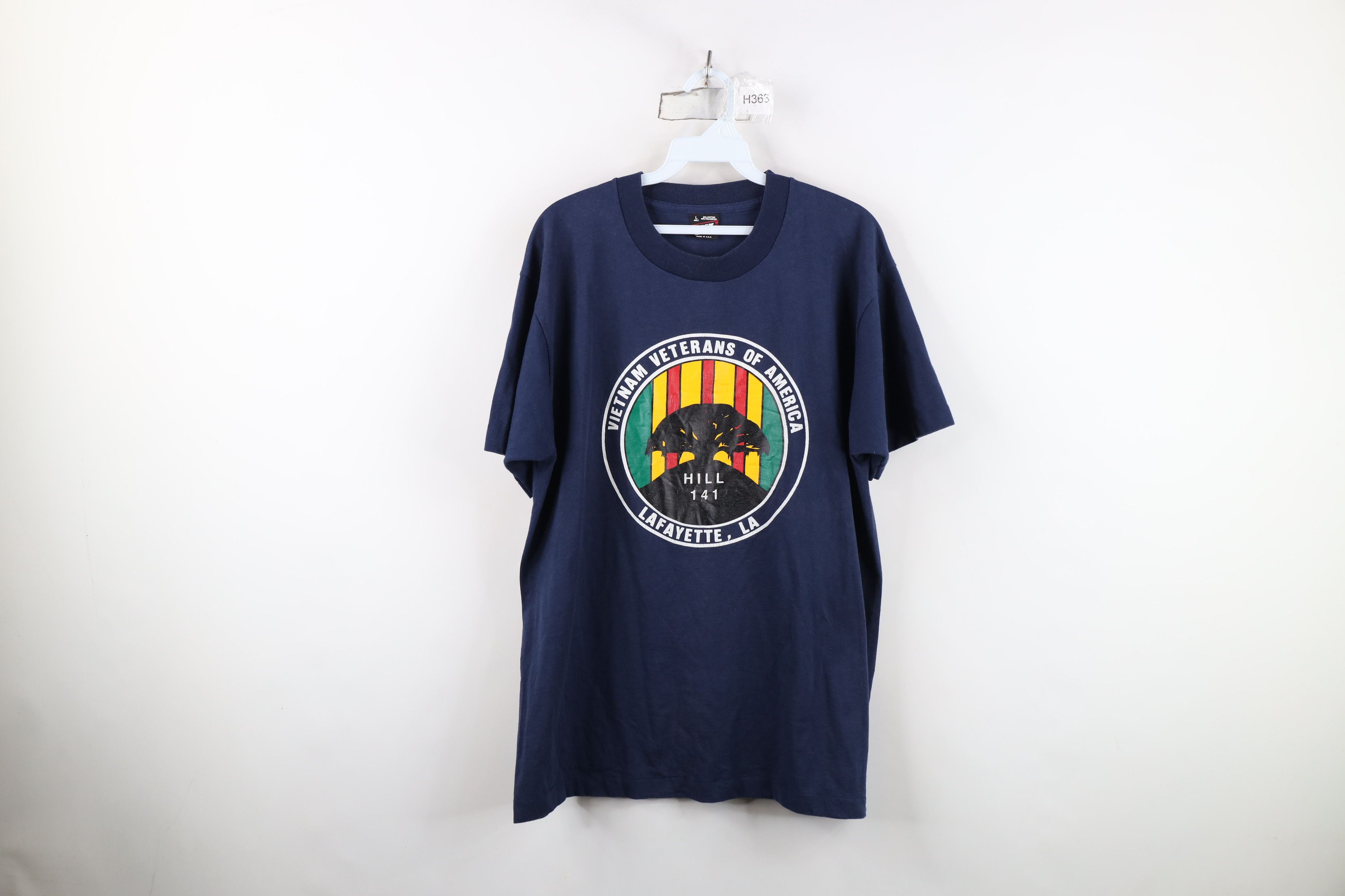 Fruit Of The Loom Vintage 90s Veterans of America Hill 141 Louisiana T-Shirt Size US L / EU 52-54 / 3 - 1 Thumbnail