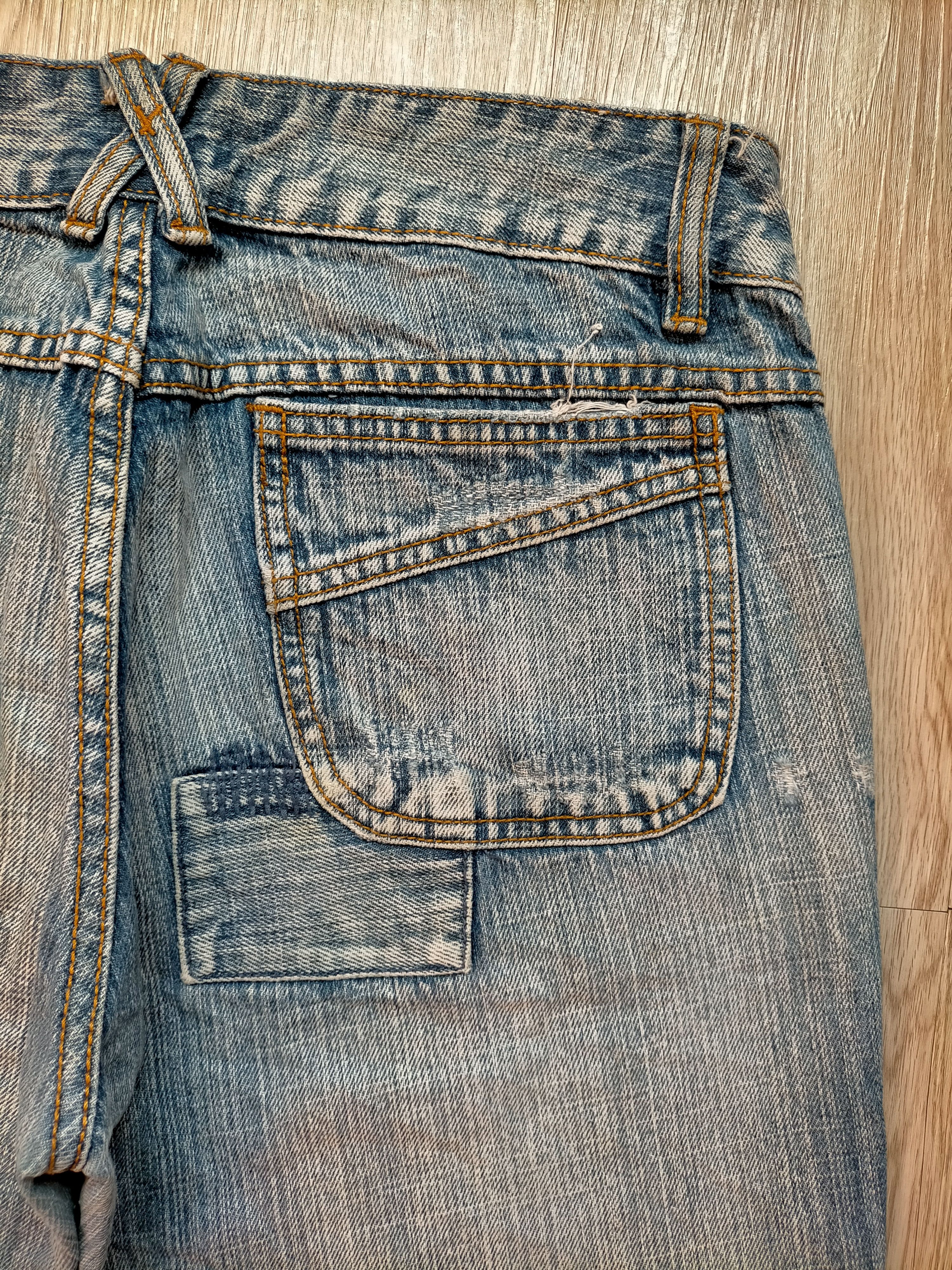 If Six Was Nine Flare Jeans Shaqiru Japan Patchwork Boot cut Blue Jeans Size US 31 - 13 Thumbnail