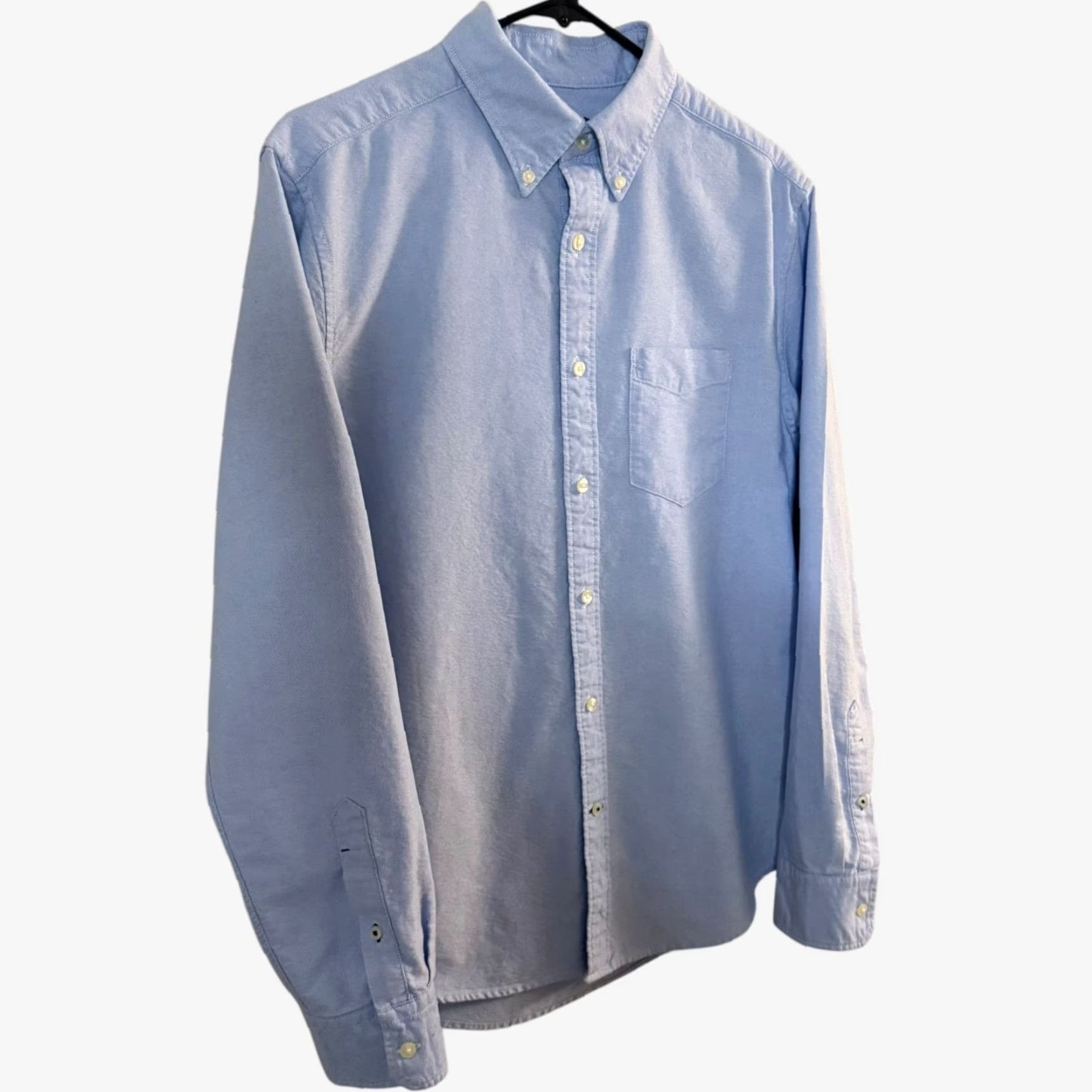 American Eagle Outfitters American Eagle Outfitters Shirt Adult Medium Blue Button-Down 100% Cotton Classic Fit Mens City Preppy Solid Size US M / EU 48-50 / 2 - 3 Thumbnail