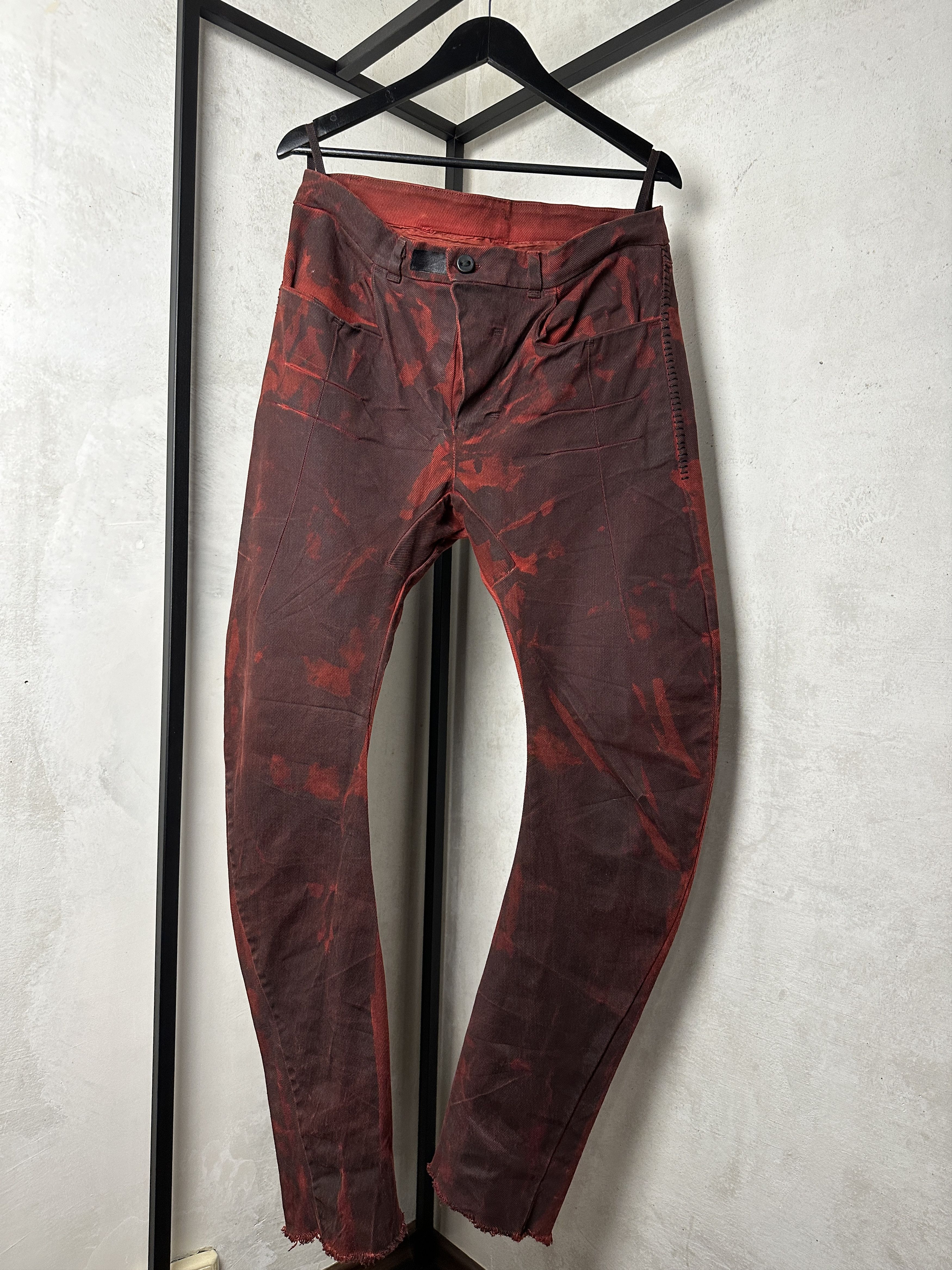 Boris Bidjan Saberi BBS P13 Handsewn Blood Denim Pants Size US 36 / EU 52 - 1 Thumbnail