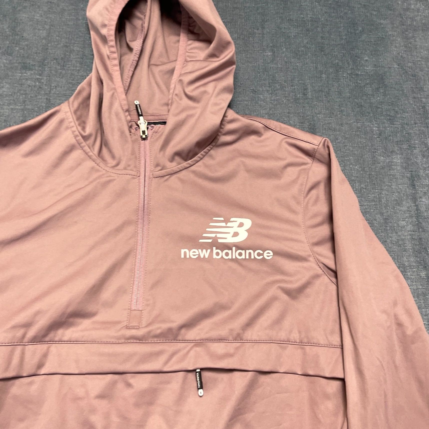 Nike New Balance Windbreaker Jacket Womens 2XL Pink Performance Hooded Quarter Zip Size XXL / US 16-18 / IT 52-54 - 5 Thumbnail