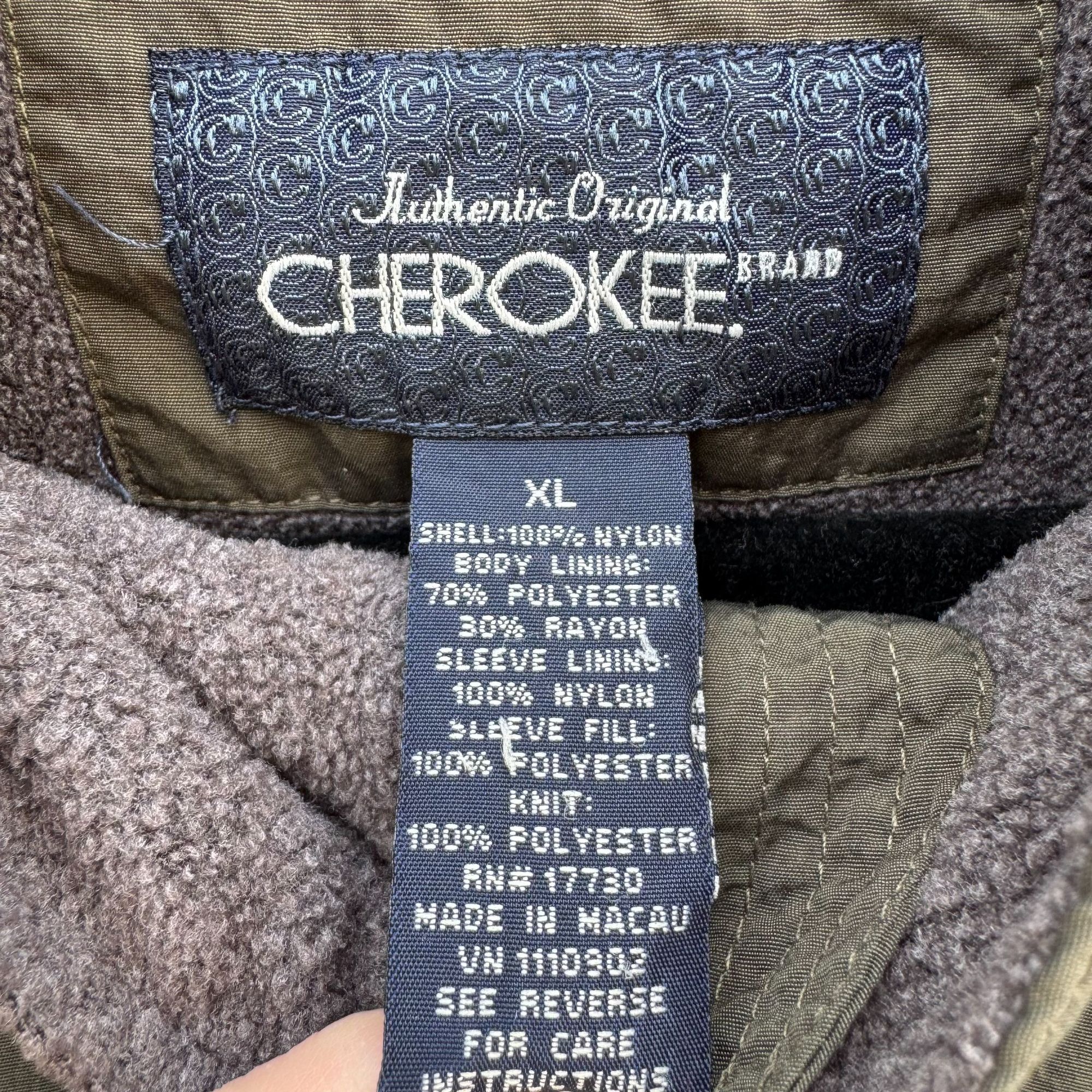 Cherokee Cherokee Vintage Mens Fleece Lined Olive Green XL Bomber Jac Size US XL / EU 56 / 4 - 2 Thumbnail