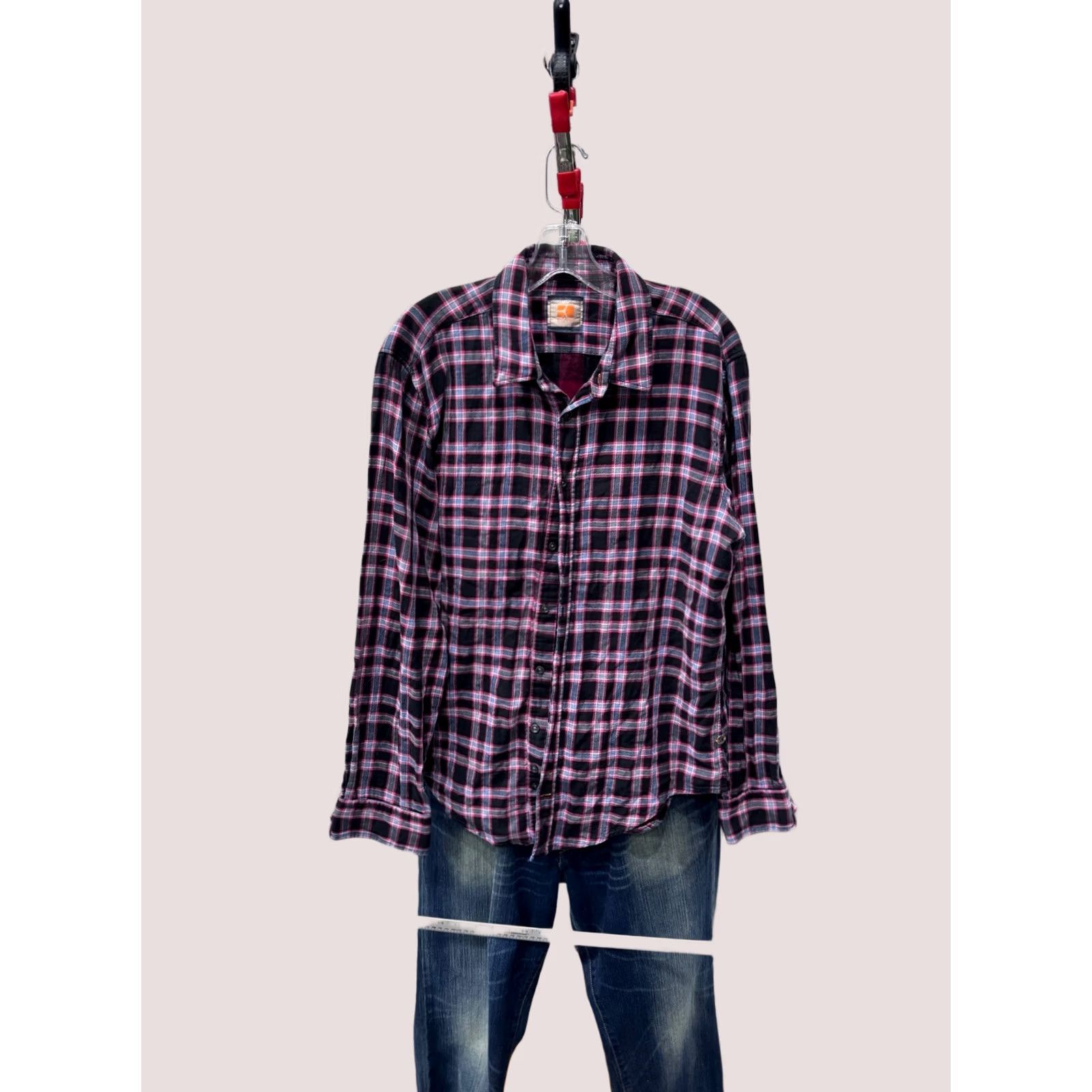 Hugo Boss Hugo Boss XL LONG SLEEVE SHIRT Men Multicolor Double Layer 17 x 35/36 Regular Adult XL Size US XL / EU 56 / 4 - 1 Thumbnail
