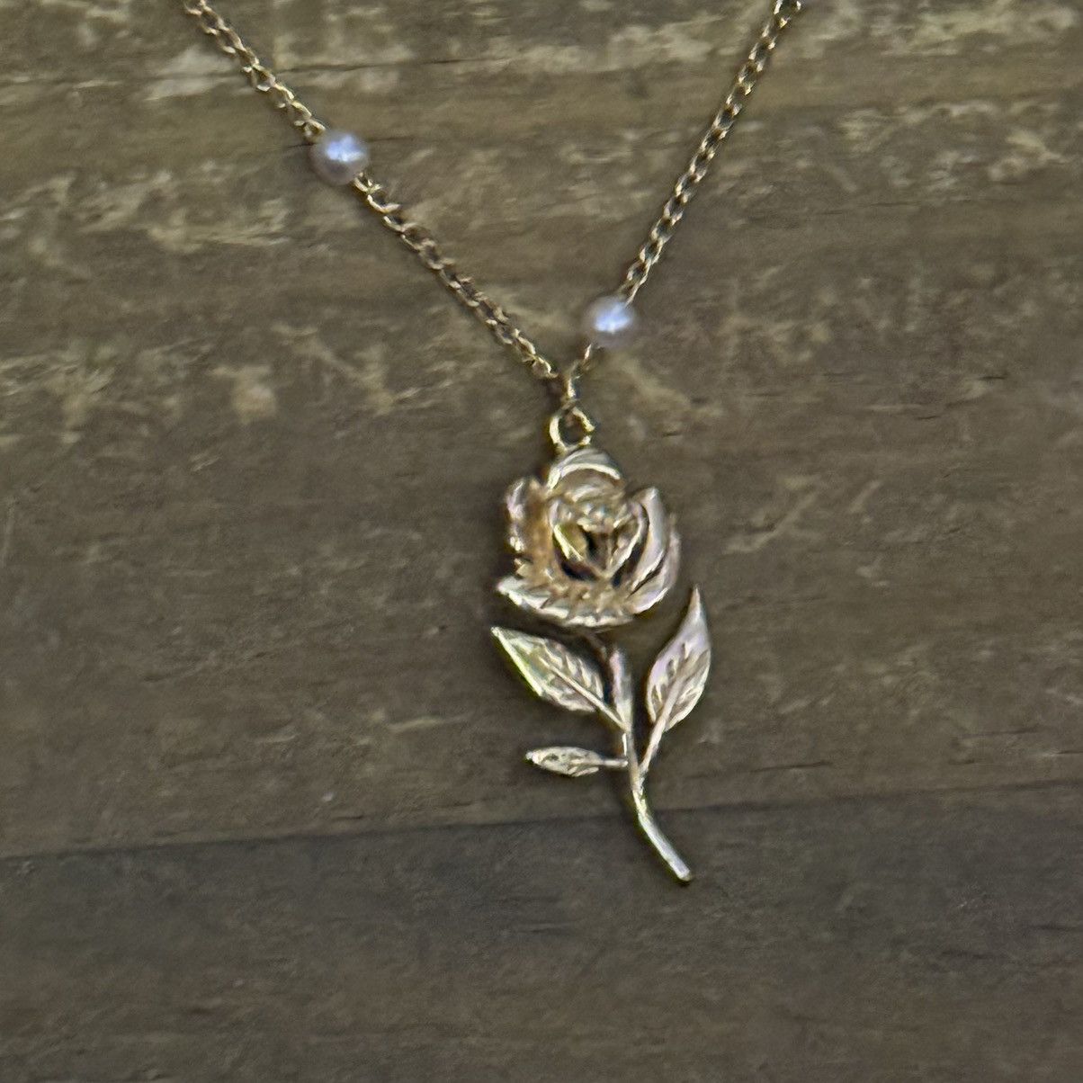 Other Gold tone station pearl rose pendant necklace Size ONE SIZE - 3 Thumbnail