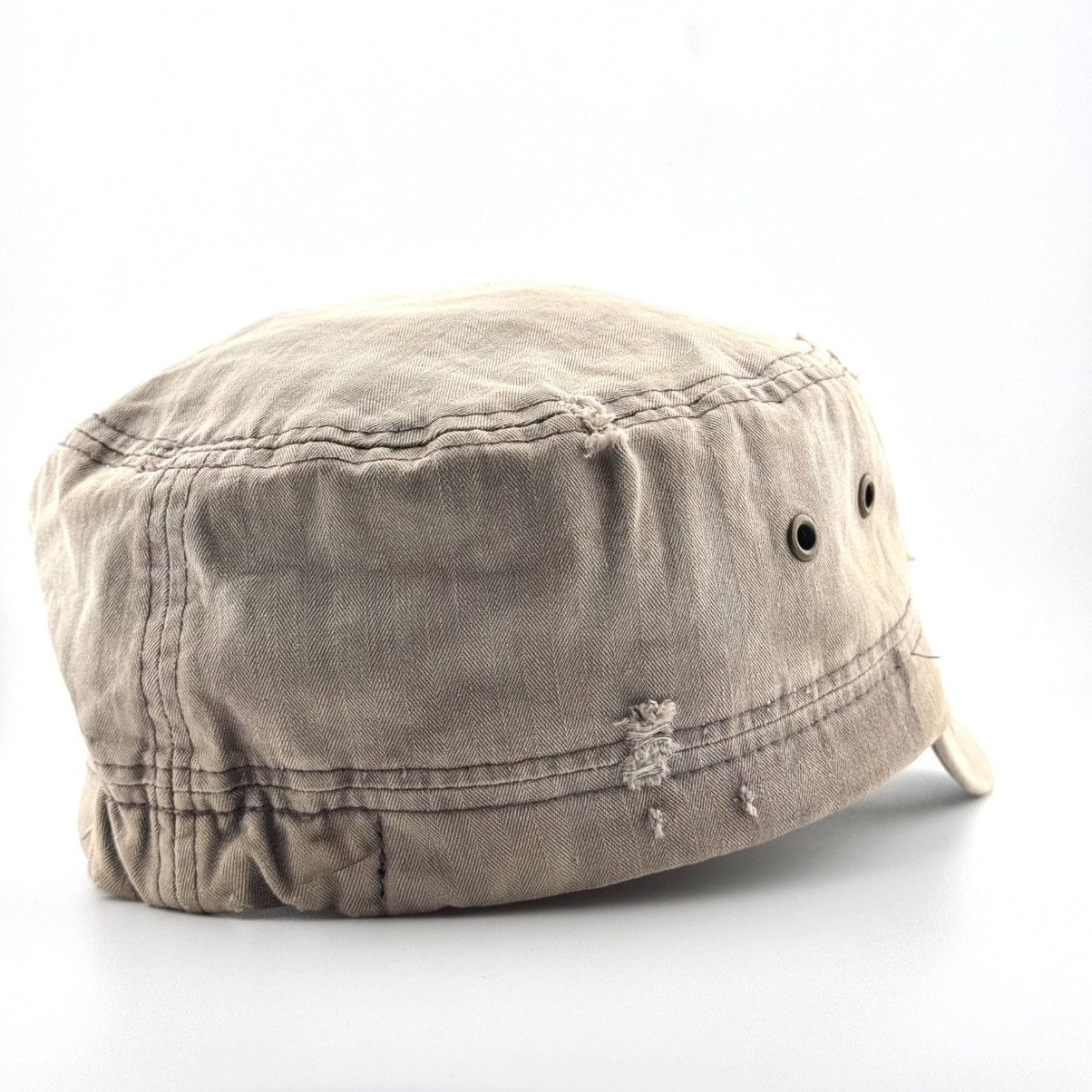 Japanese Brand Vtg Sunfaded Blank Khaki Distressed Military Work Hat Y2K Size ONE SIZE - 3 Thumbnail