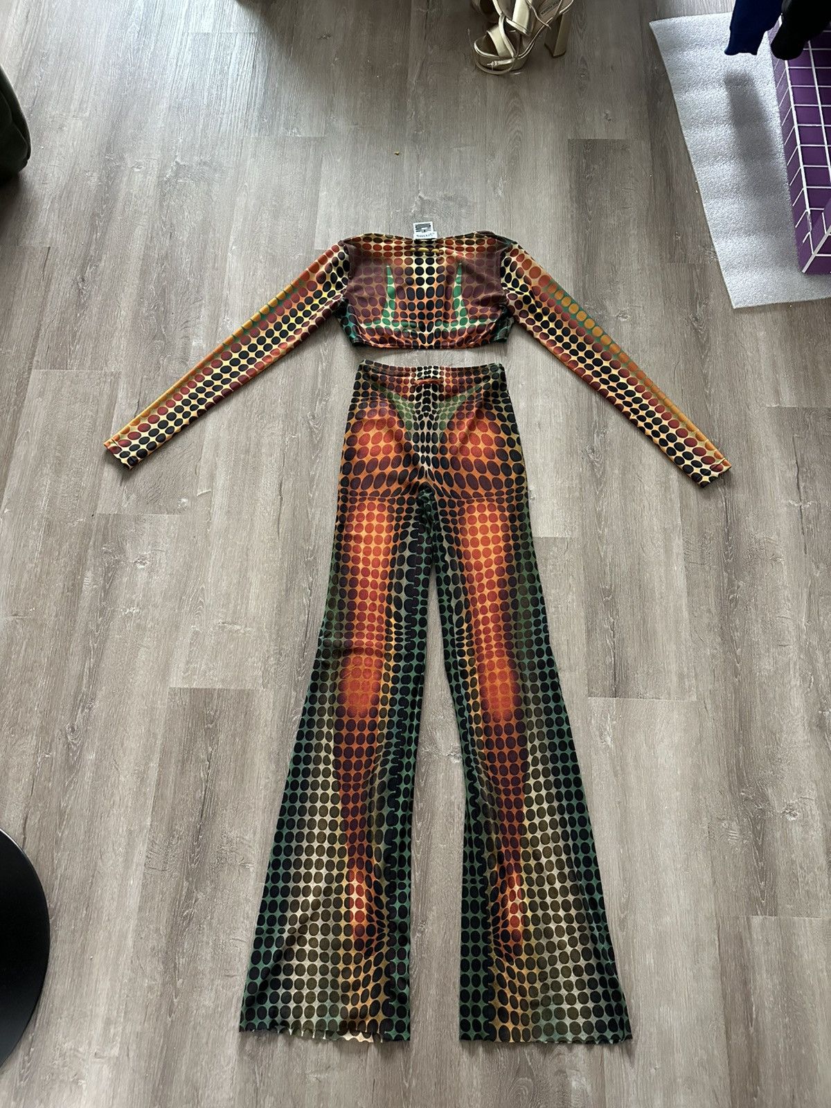 Jean Paul Gaultier JPG JEAN PAUL GAULTIER The Brown Dots Set Size 27" / US 4 / IT 40 - 3 Thumbnail