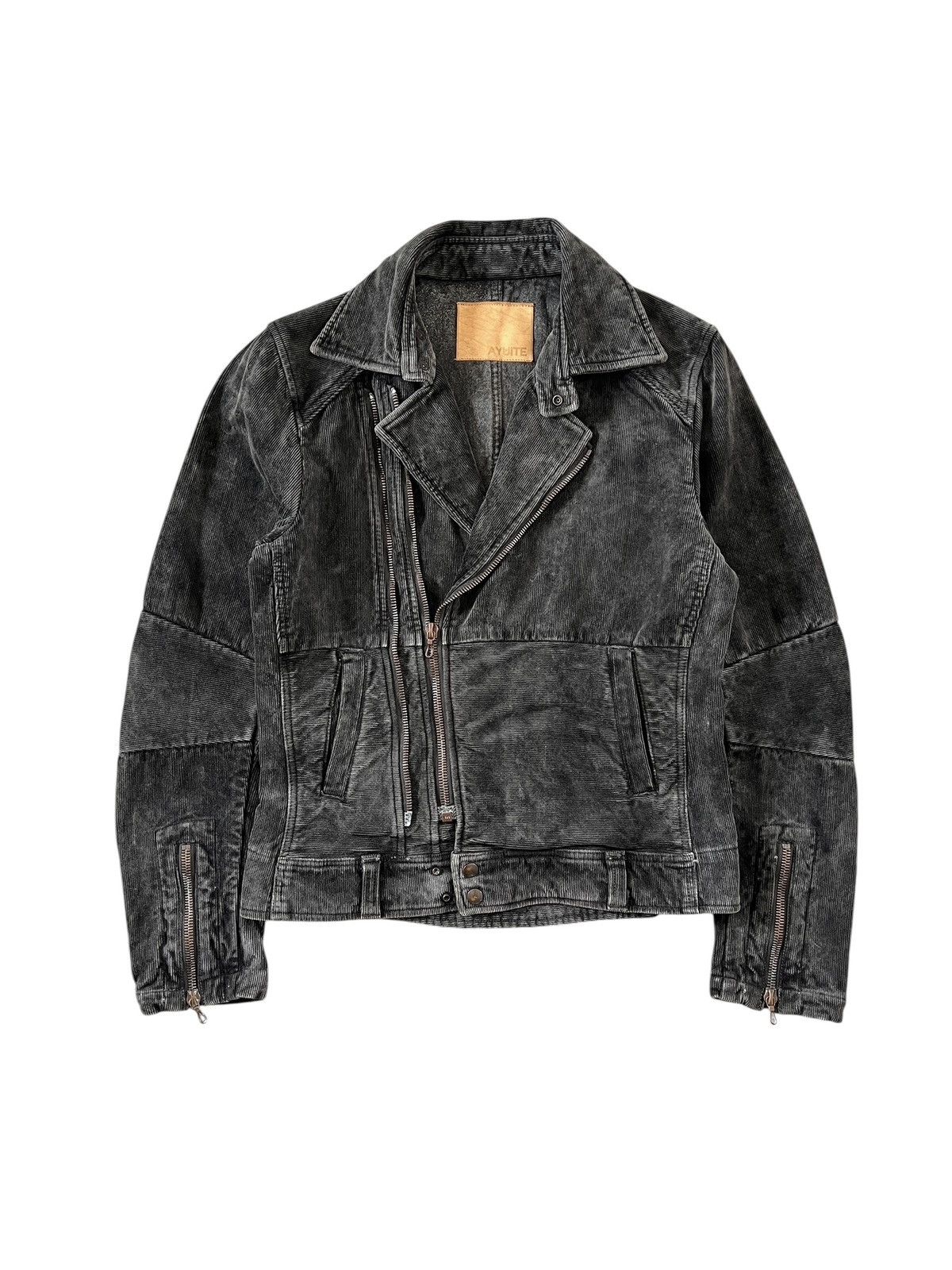 Issey Miyake 2000s Ayuite 🇯🇵 Washed Black Double Collar Corduroy Jacket Size US M / EU 48-50 / 2 - 1 Thumbnail