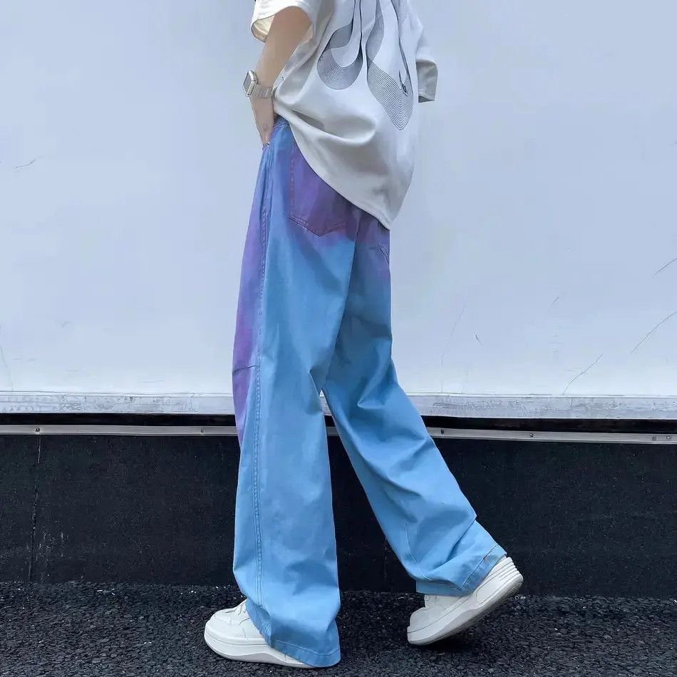 Japanese Brand Retro loose gradient rainbow straight leg jeans Size US 32 / EU 48 - 5 Thumbnail