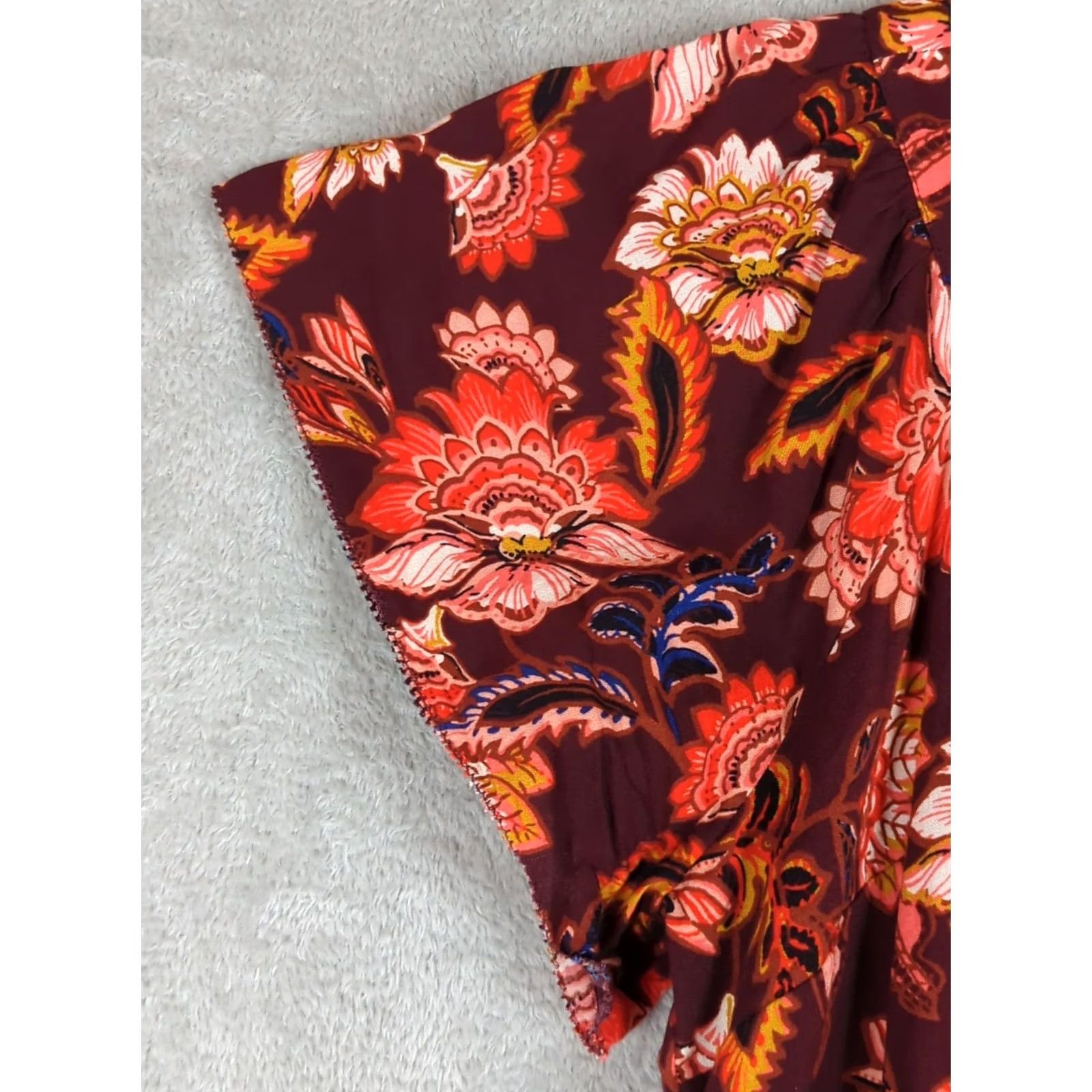 Old Navy Old Navy Dress Womens M Multicolor Floral Print Flutter Sleeve Tiered BOHO Size M / US 6-8 / IT 42-44 - 4 Thumbnail