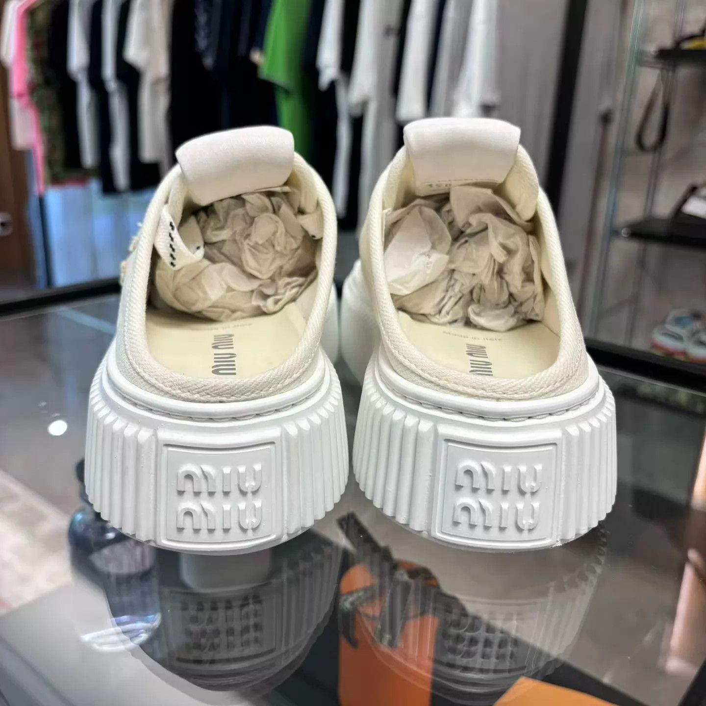 Miu Miu MIU MIU Canvas Platform Slip-On 38 Size US 7.5 / IT 37.5 - 6 Thumbnail