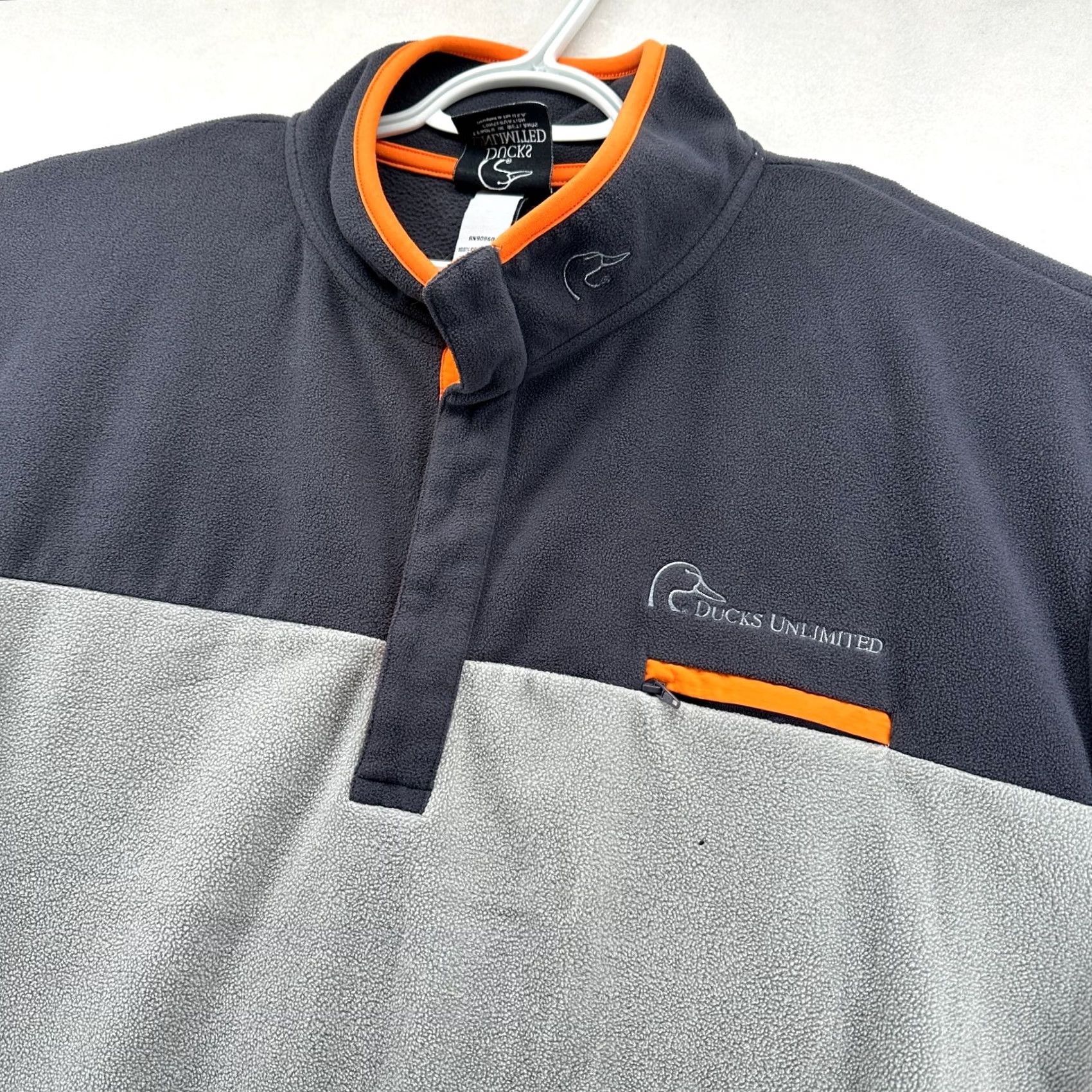 Vintage Ducks Unlimited Pullover Sweatshirt Gray Blue Men 2XL Fleece Long Sleeve Mock Neck Regular Fit Winter Comfort Sweatshirt 2XL Mens Size US XXL / EU 58 / 5 - 4 Thumbnail
