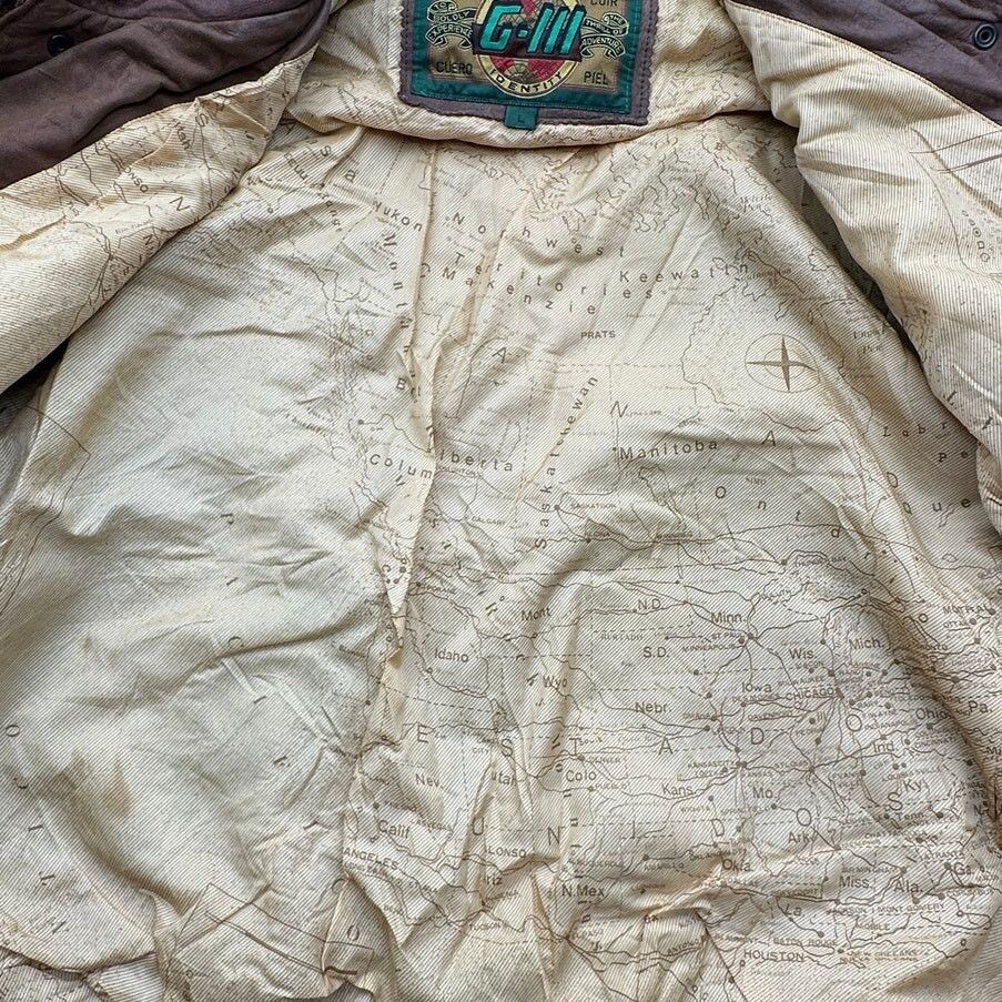 G-III Vintage Global Identity GIII Leather Aviator Bomber Jacket L Size US L / EU 52-54 / 3 - 6 Thumbnail