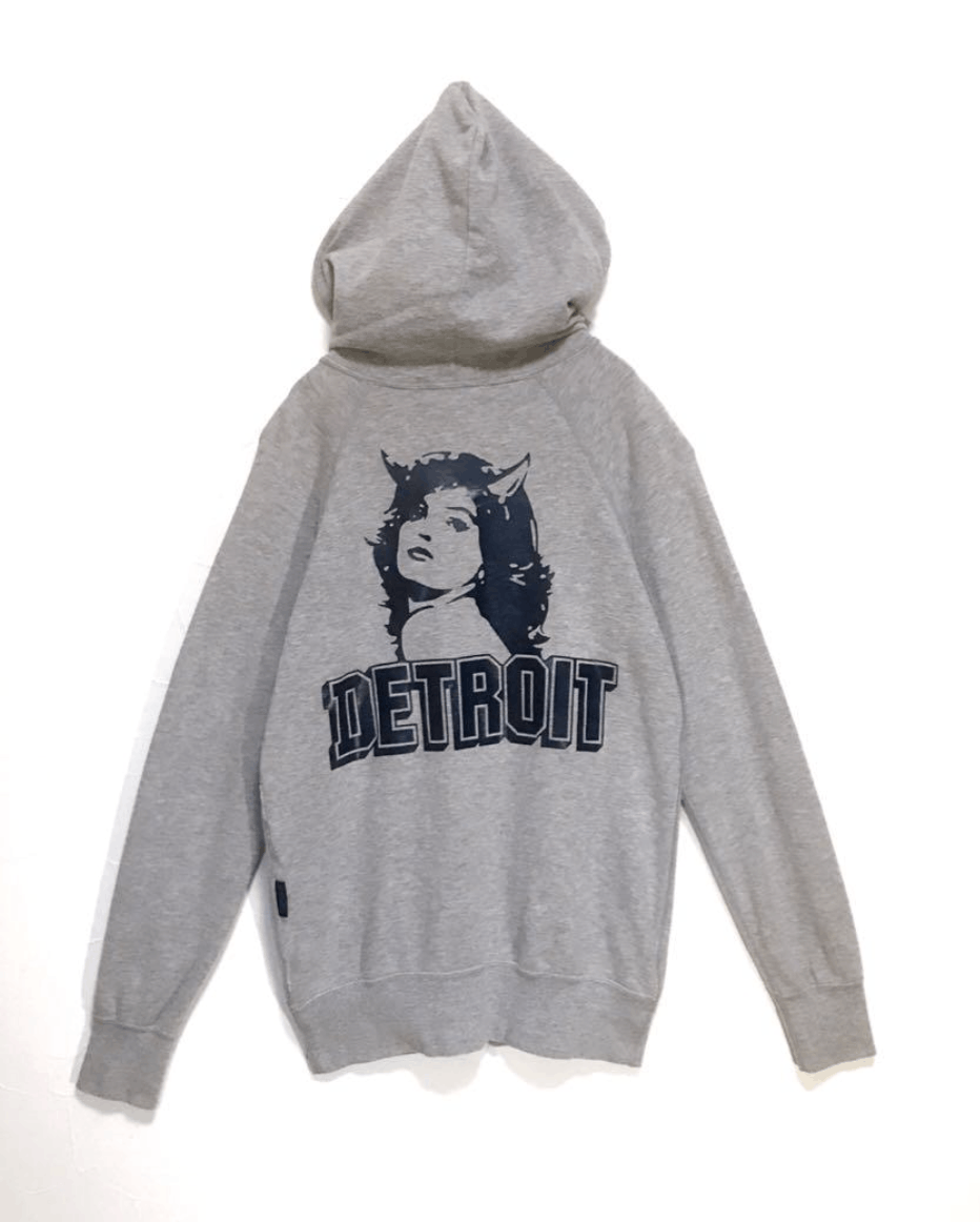 image of Hysteric Glamour Hysteric Glamor Zip Up Hoodie Free Gray Girl Print in Grey, Men's (Size Small)