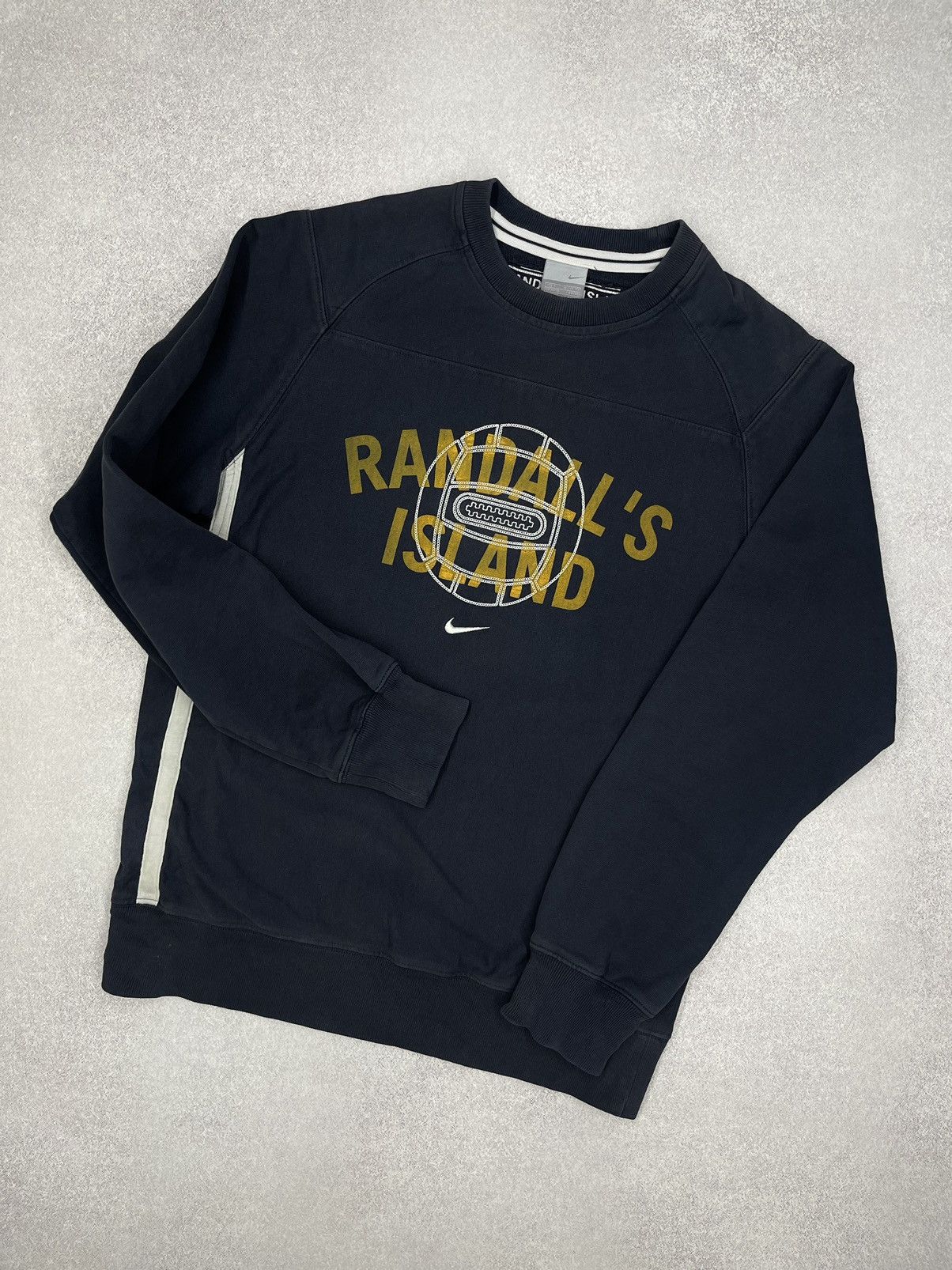 Vintage Nike Randalls Island Grey Sweatshirt Center Swoosh