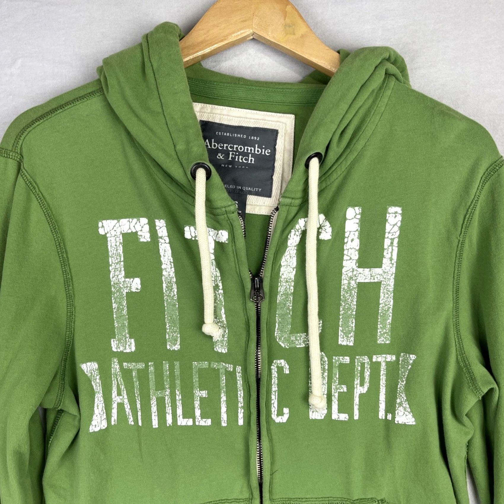 Abercrombie & Fitch VINTAGE Abercrombie & Fitch Hoodie Mens Small Green Athletic Dept Full Zip Sweater Y2K Size US S / EU 44-46 / 1 - 4 Thumbnail